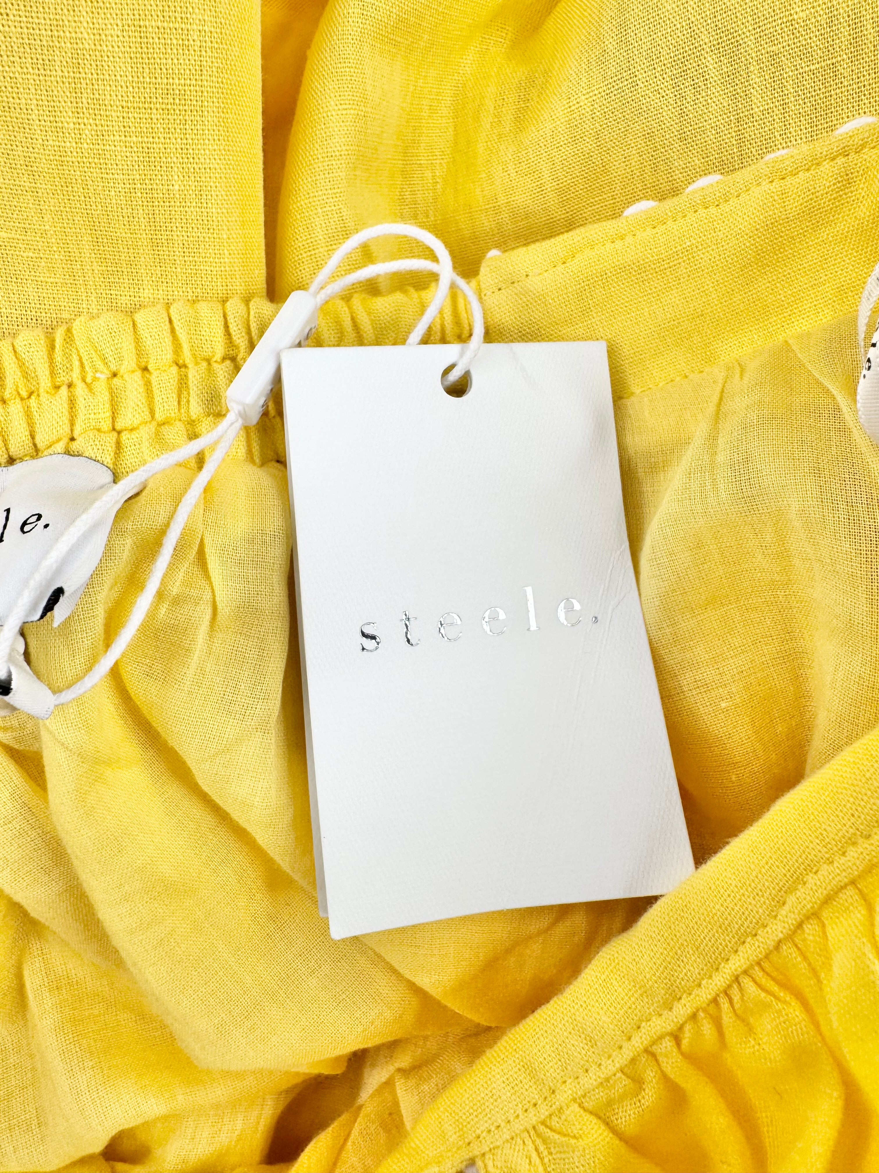 Steele Daffodil Yellow 'Annie' Halterneck A Line Top NWT - AU6/8