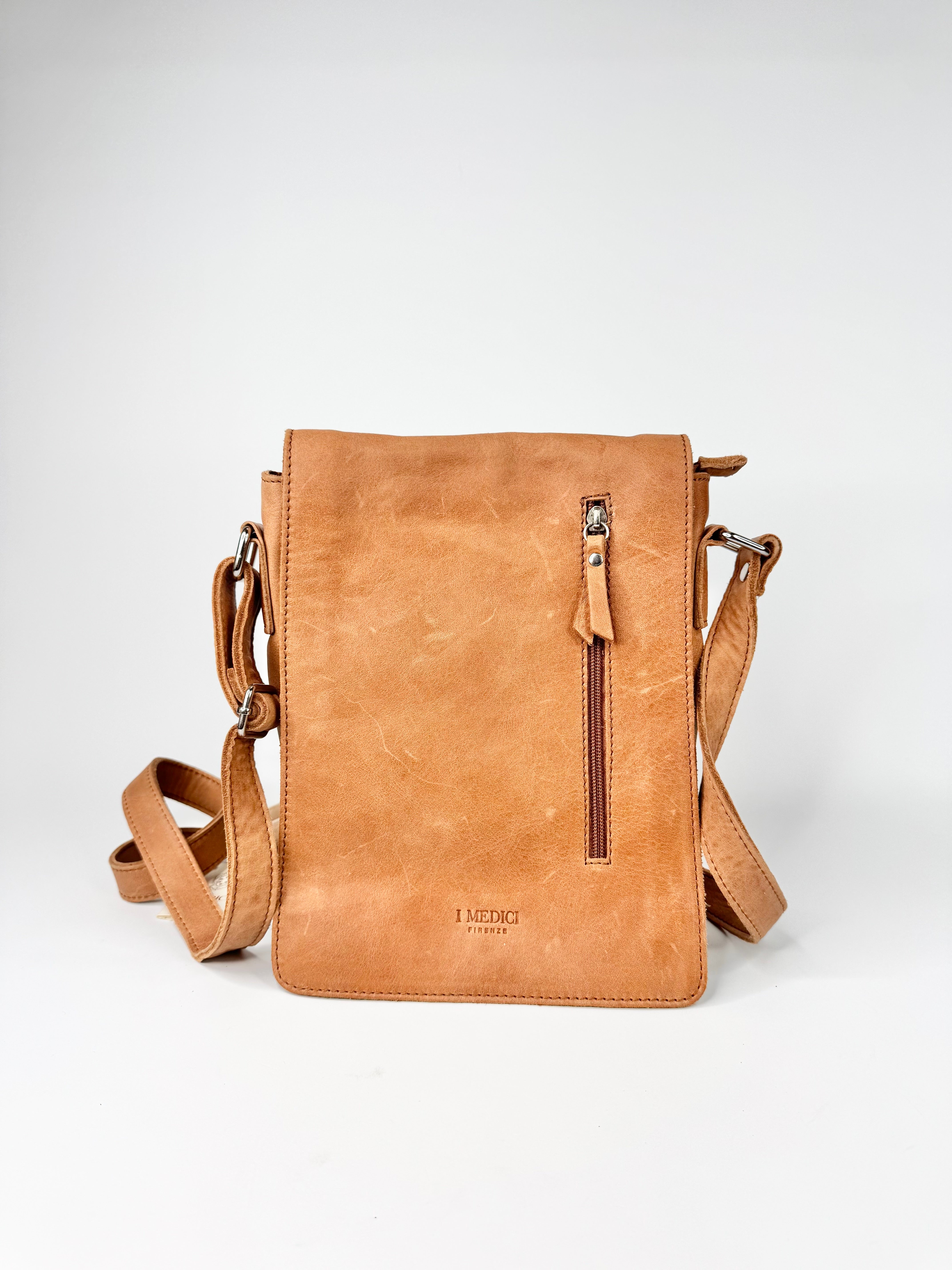 I Medici Firenze Tan Leather Crossbody Bag NWT
