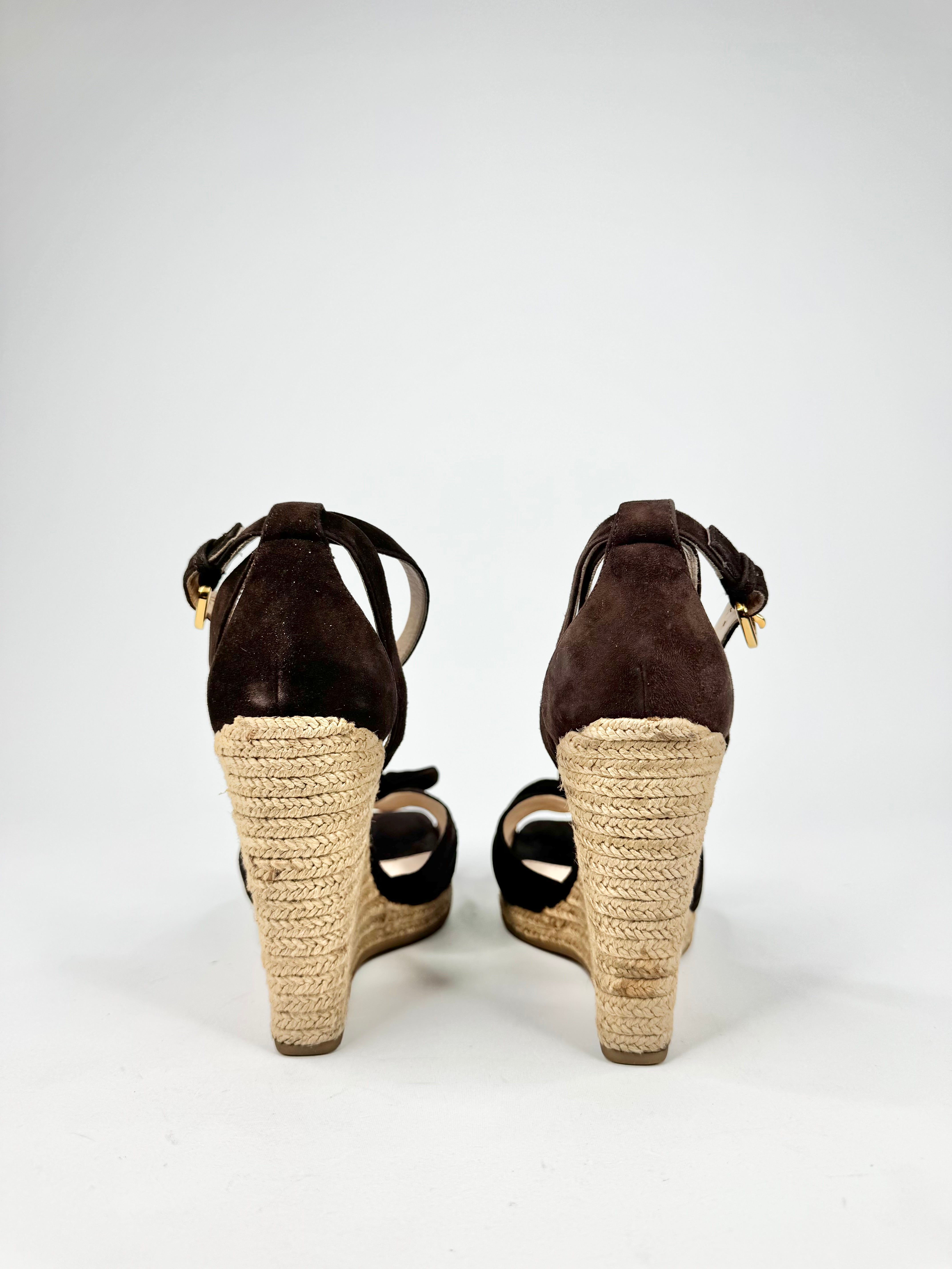 Prada 'Calzature Donna' Deep Brown Espadrilles - EU37.5