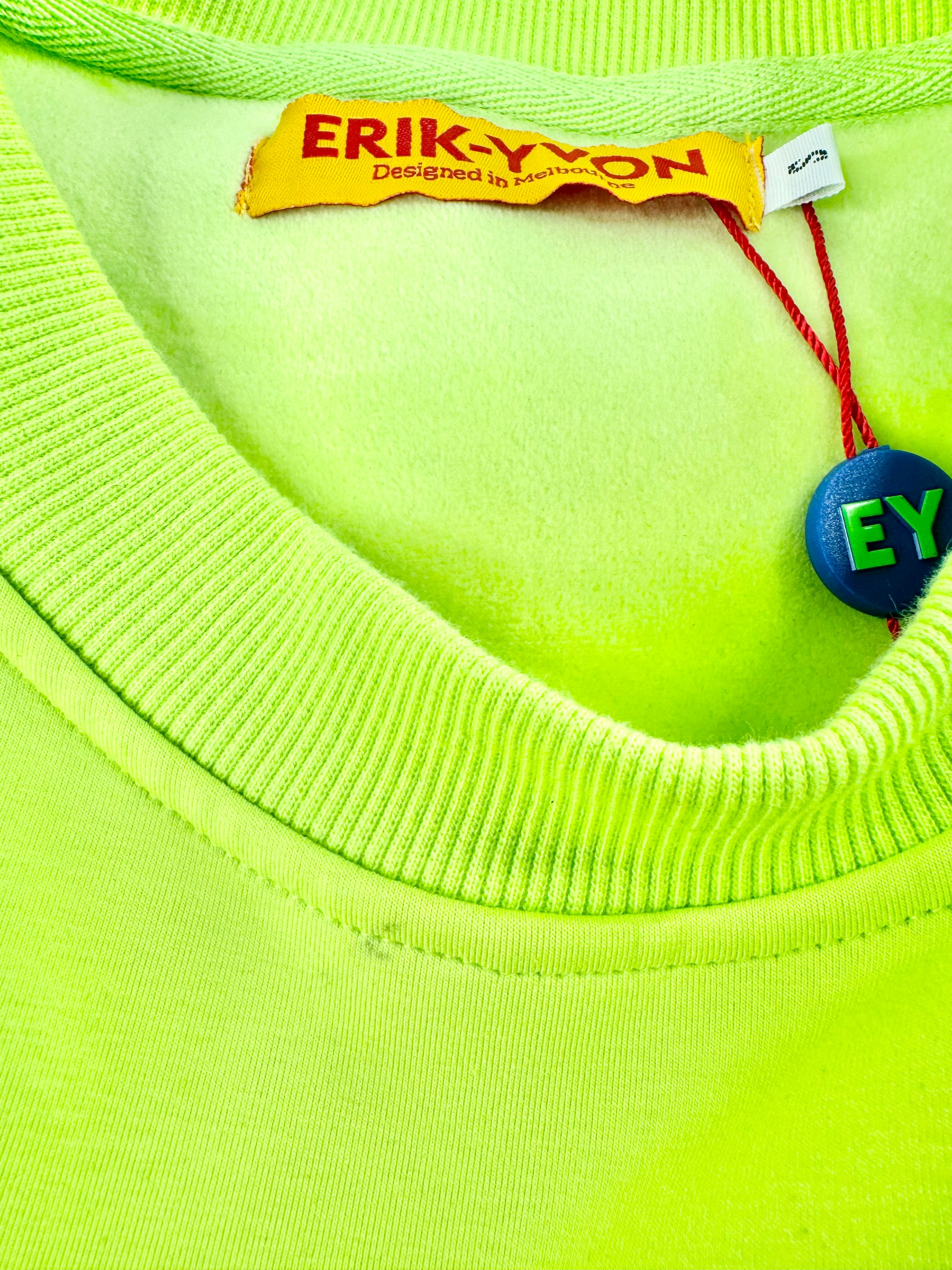 Erik-Yvon 'Flowe Power' Lime Green Sweater - AU8/10