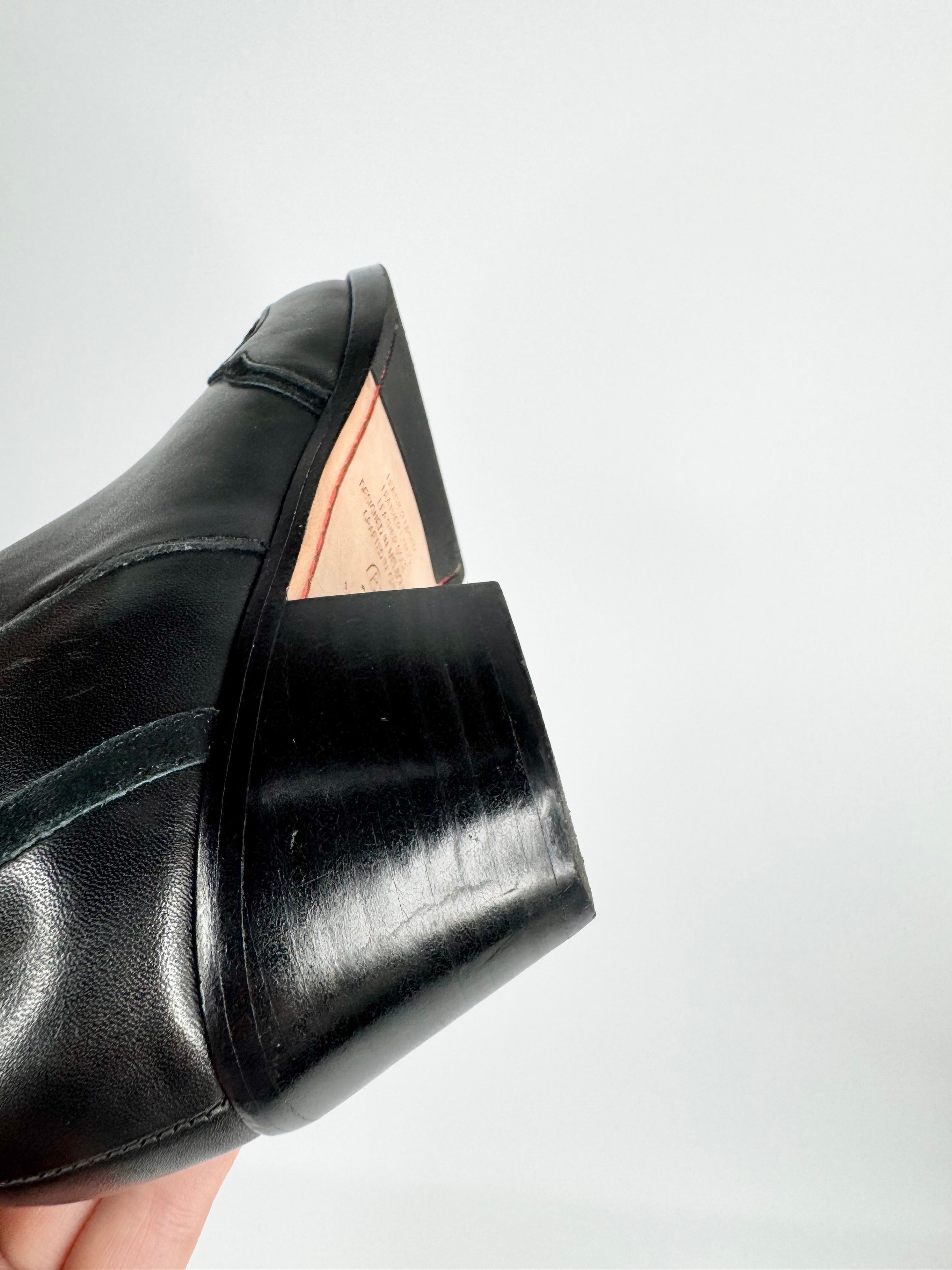 Bared Black Leather & Suede 'Quetzal' Anke Boots - EU36