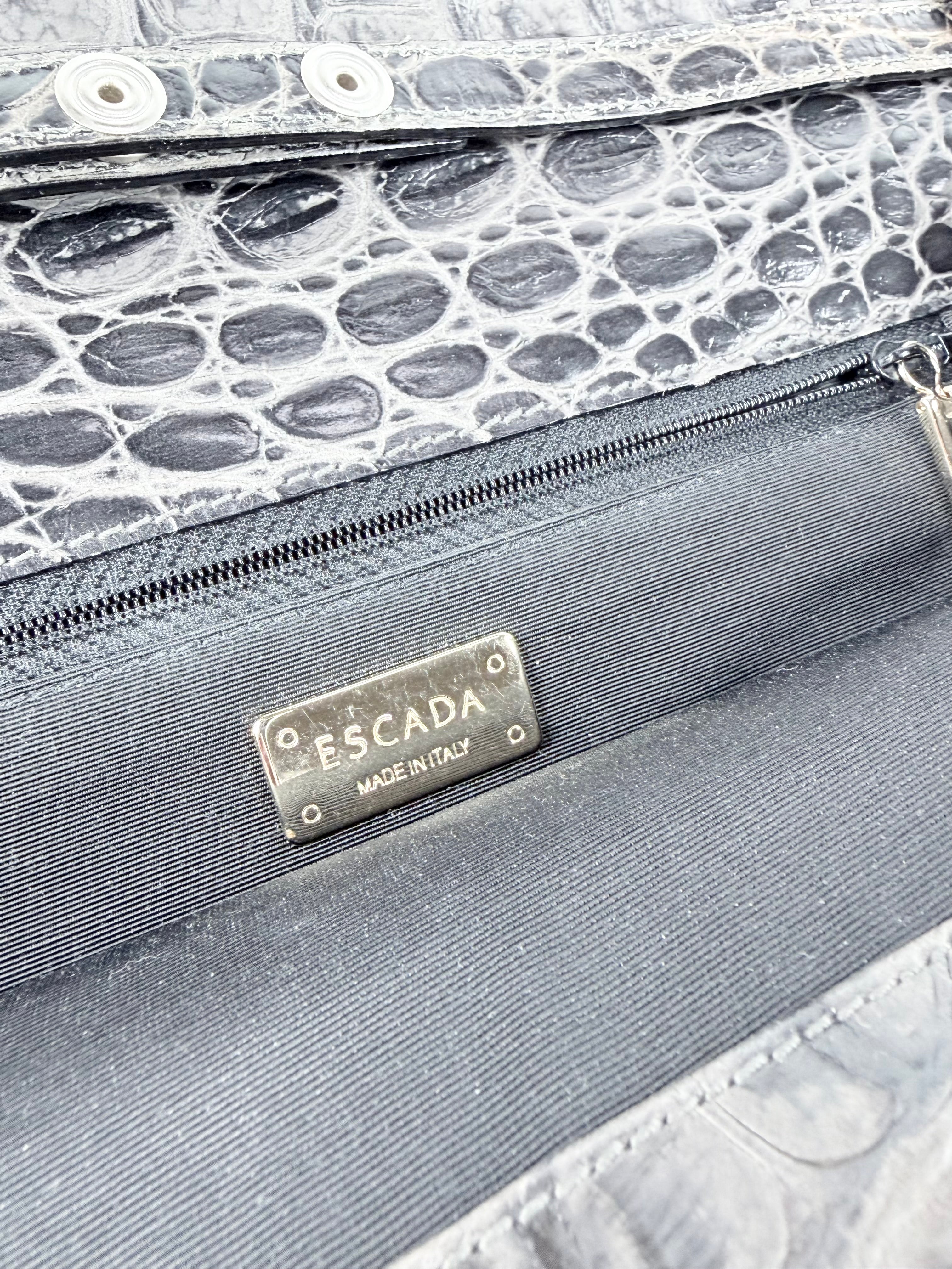 Escada Croc Textured Cross Body Bag