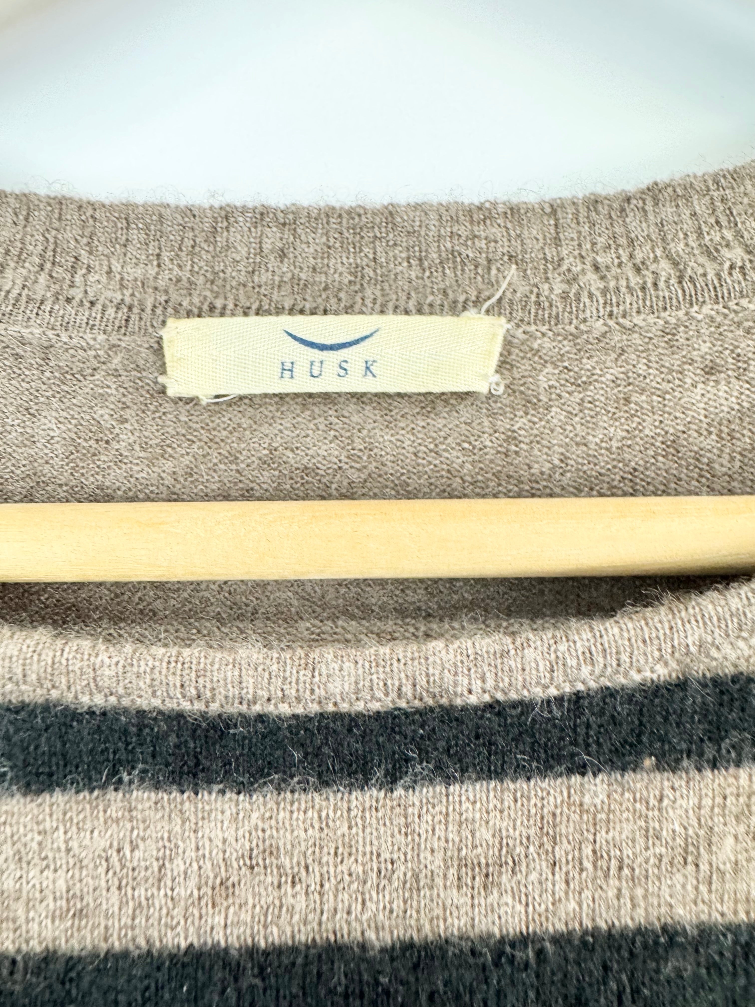 Husk Striped Cashmere Top - AU8