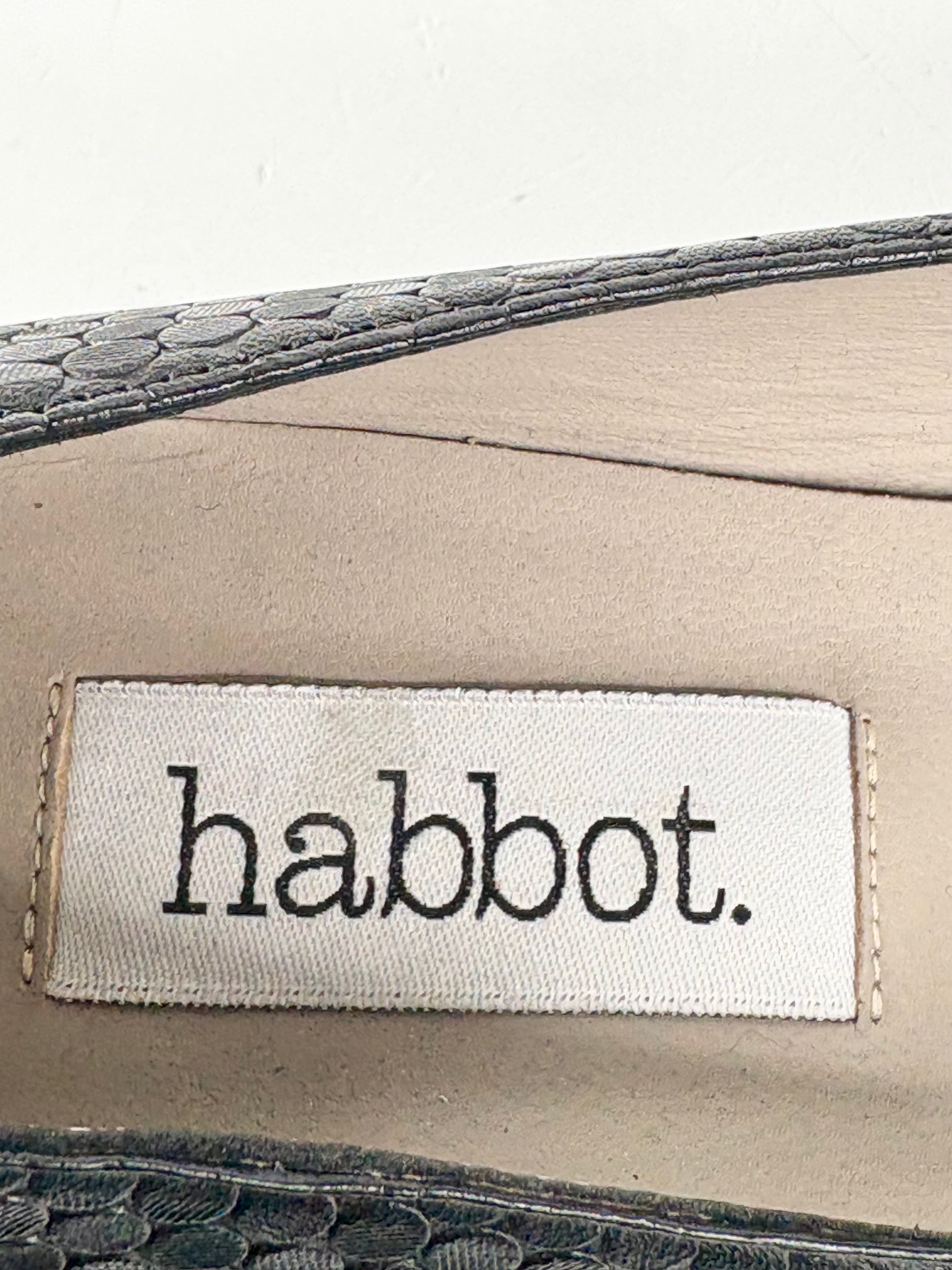 Habbot Black Leather Scaly Loafer-Pumps - EU40
