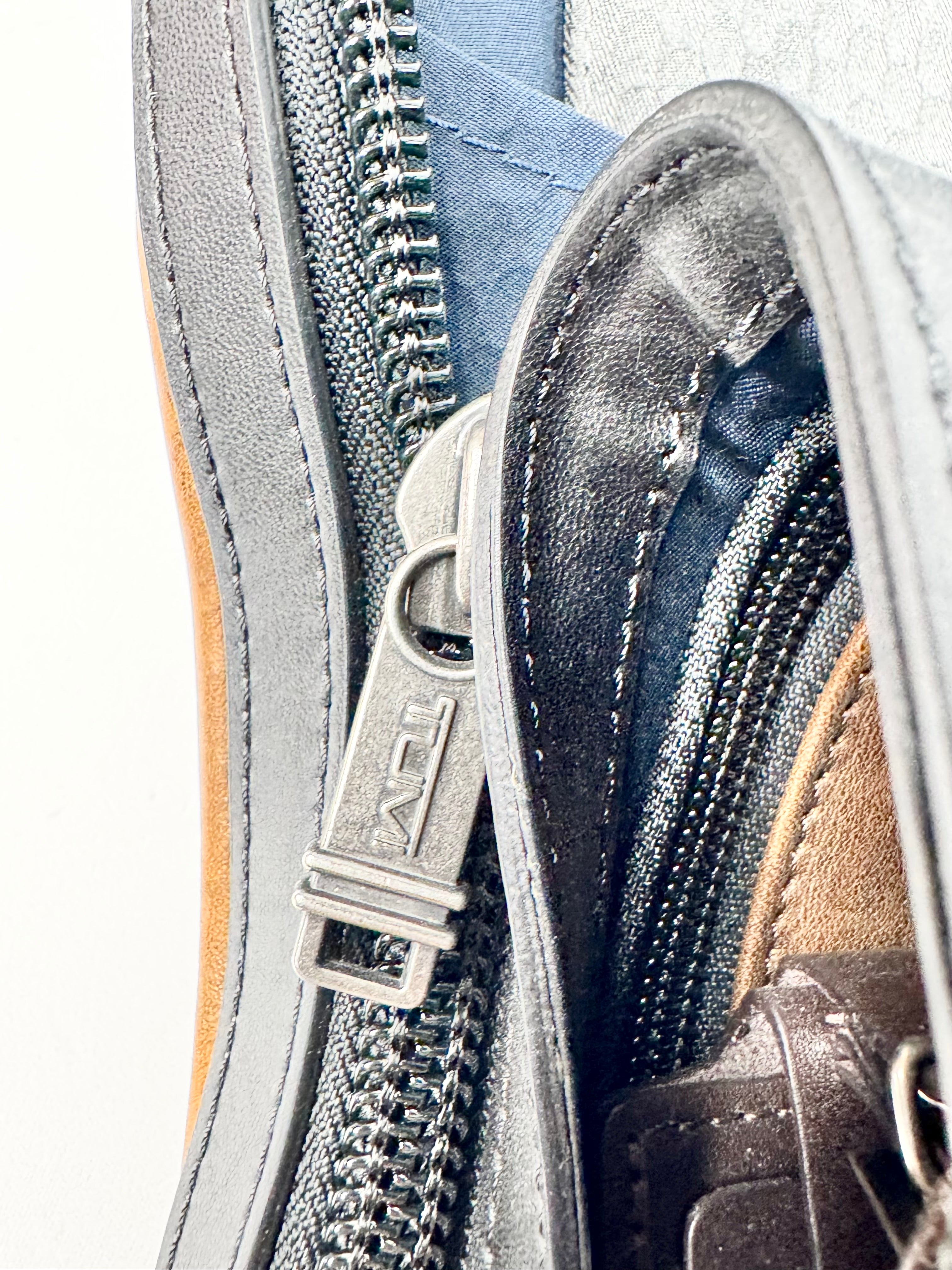 Tumi Brown & Black Leather Messenger Bag