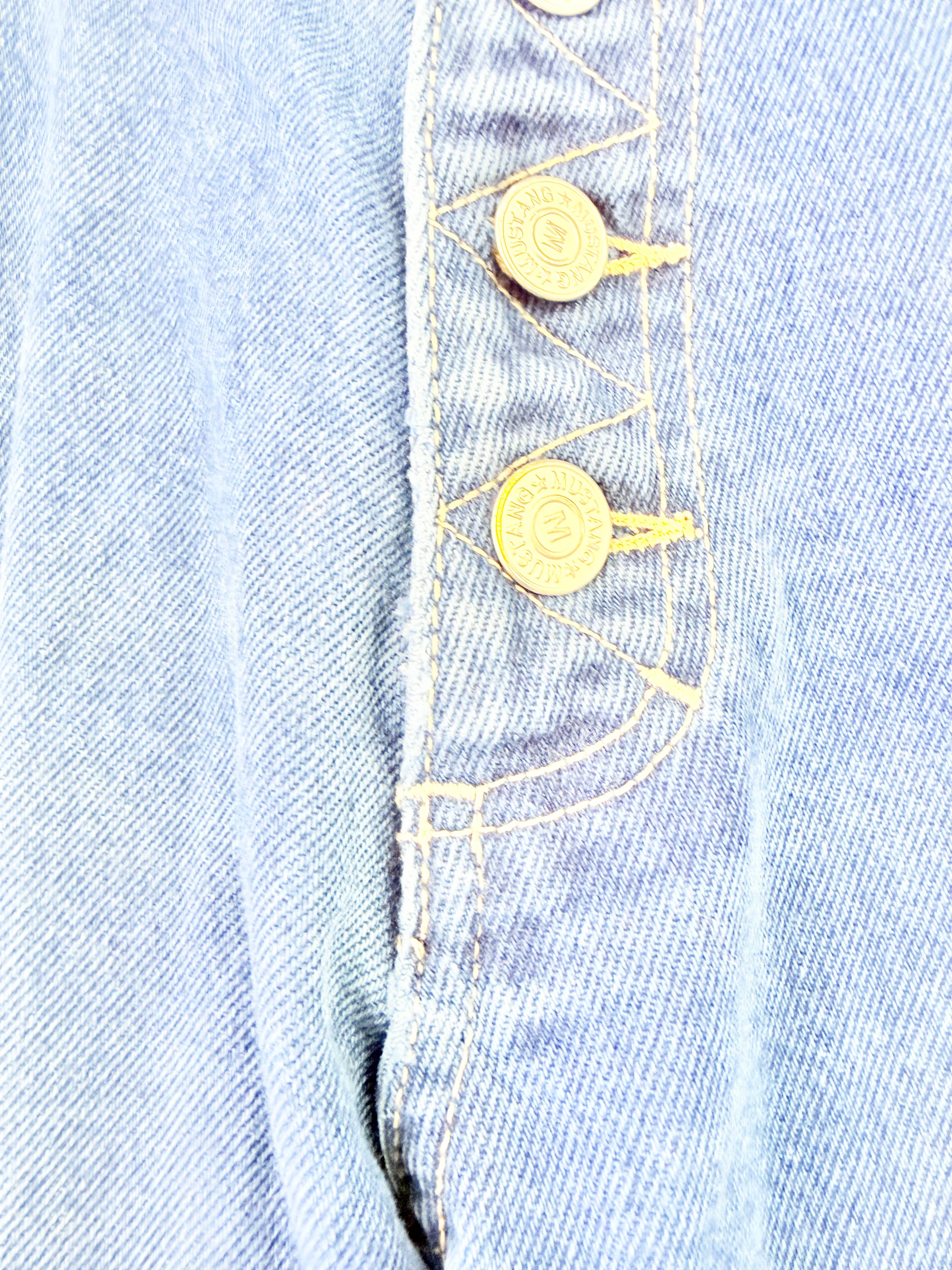 Mustang Blue Denim Button Up Jeans - AU14