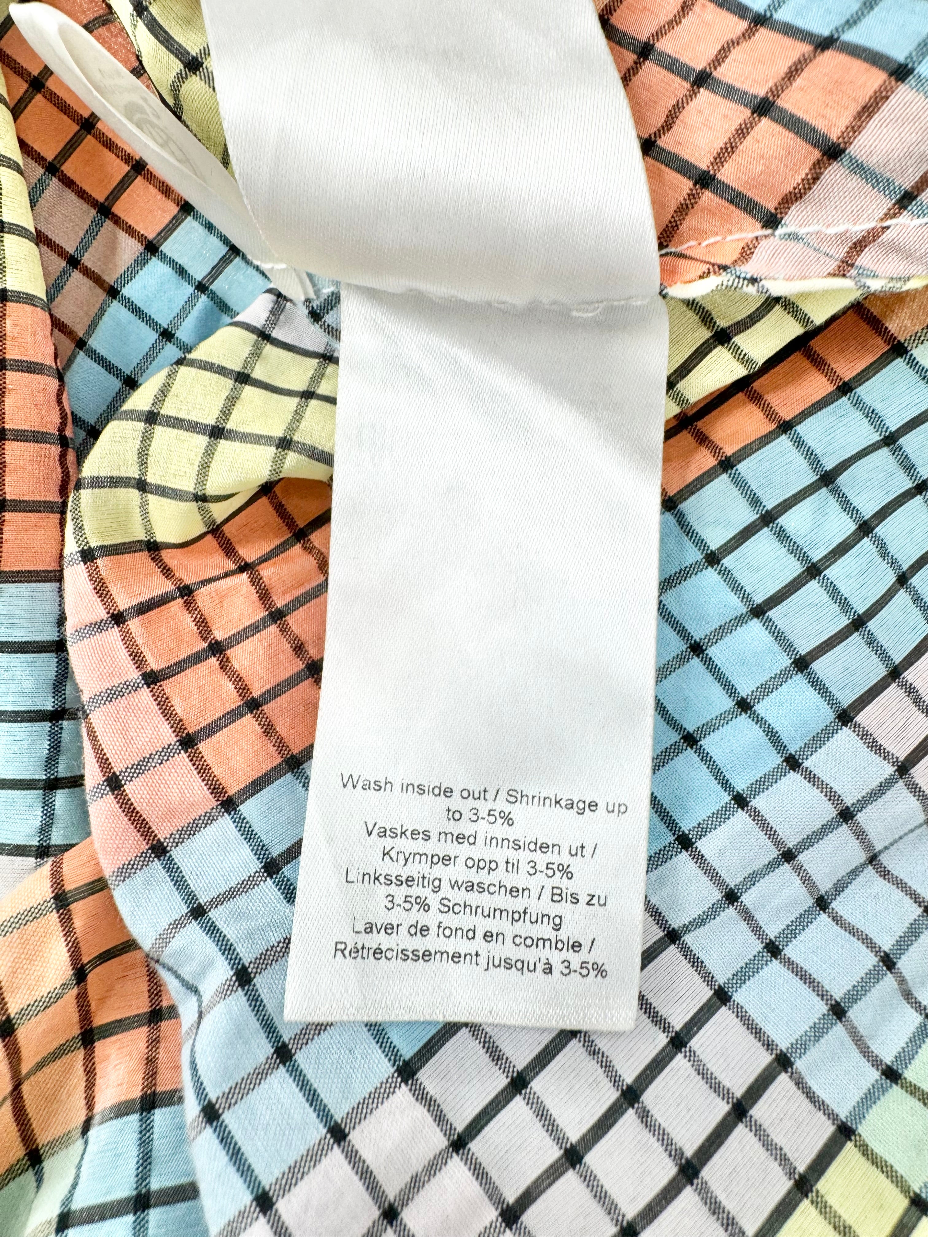 Ganni Pastel Plaid Seersucker Maxi Dress - AU12