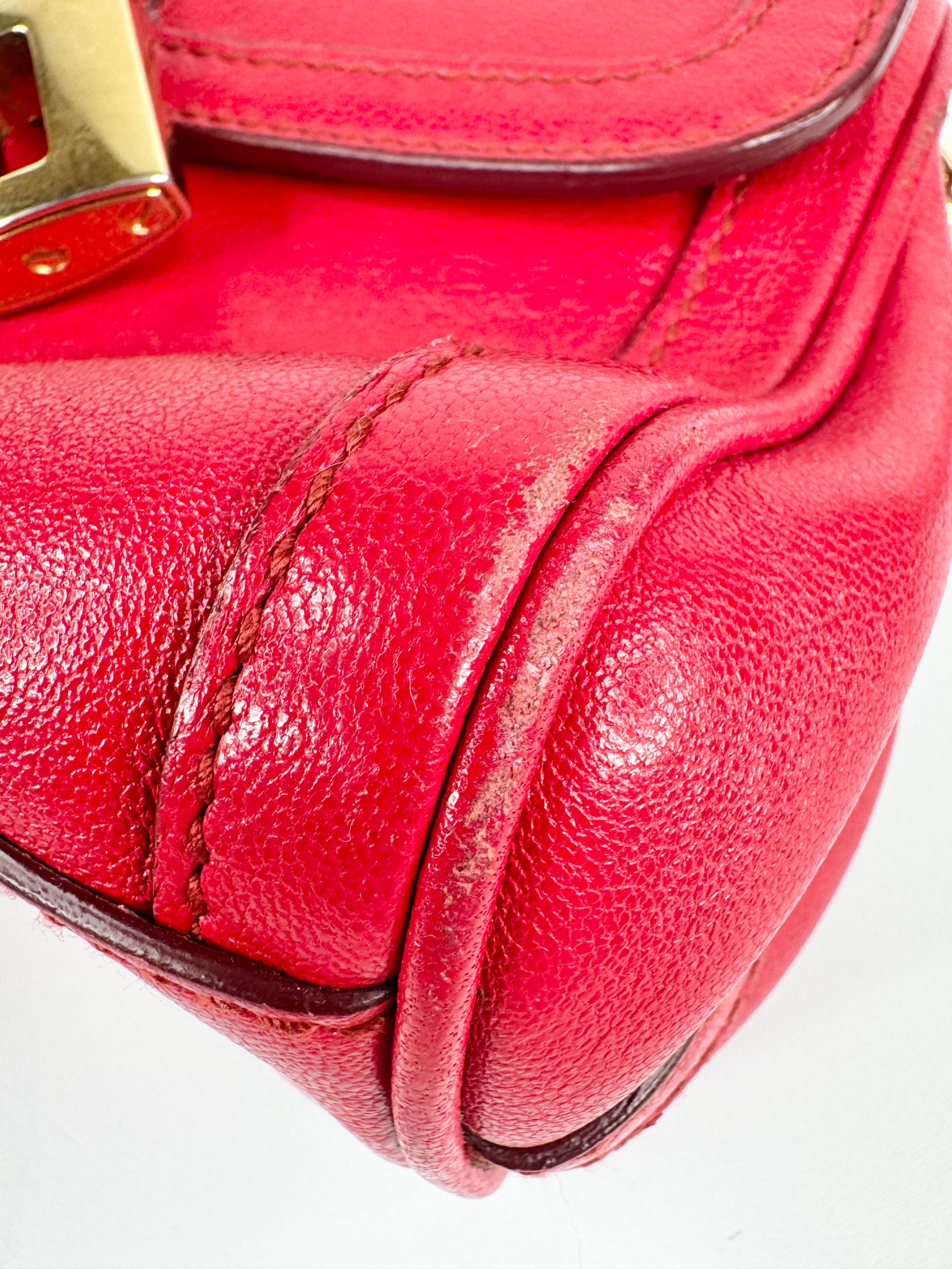 Dolce & Gabbana Red Leather Top Handle Handbag