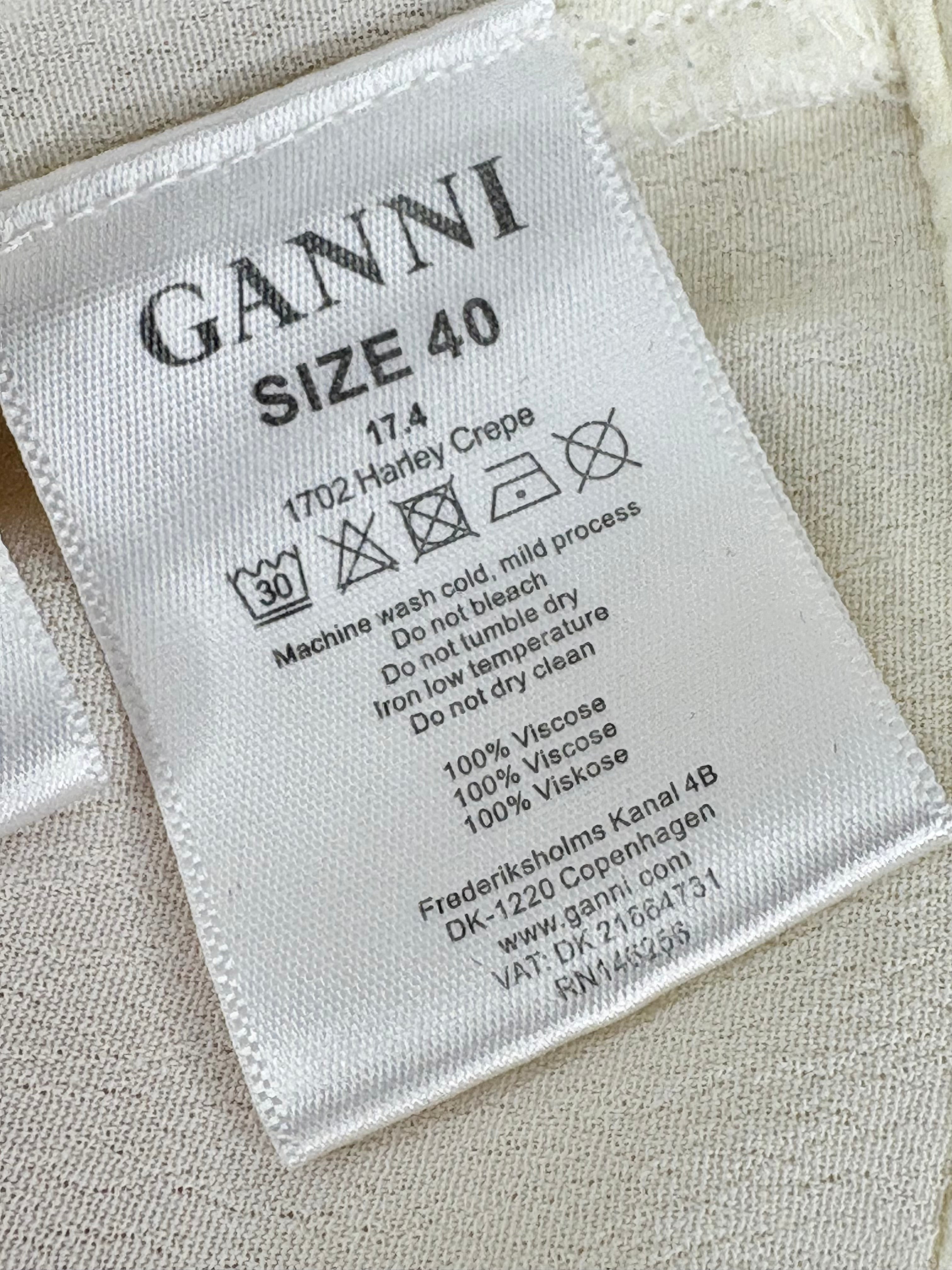 Ganni 'Harley' Crepe Cream & Red Floral Wrap Dress - AU8