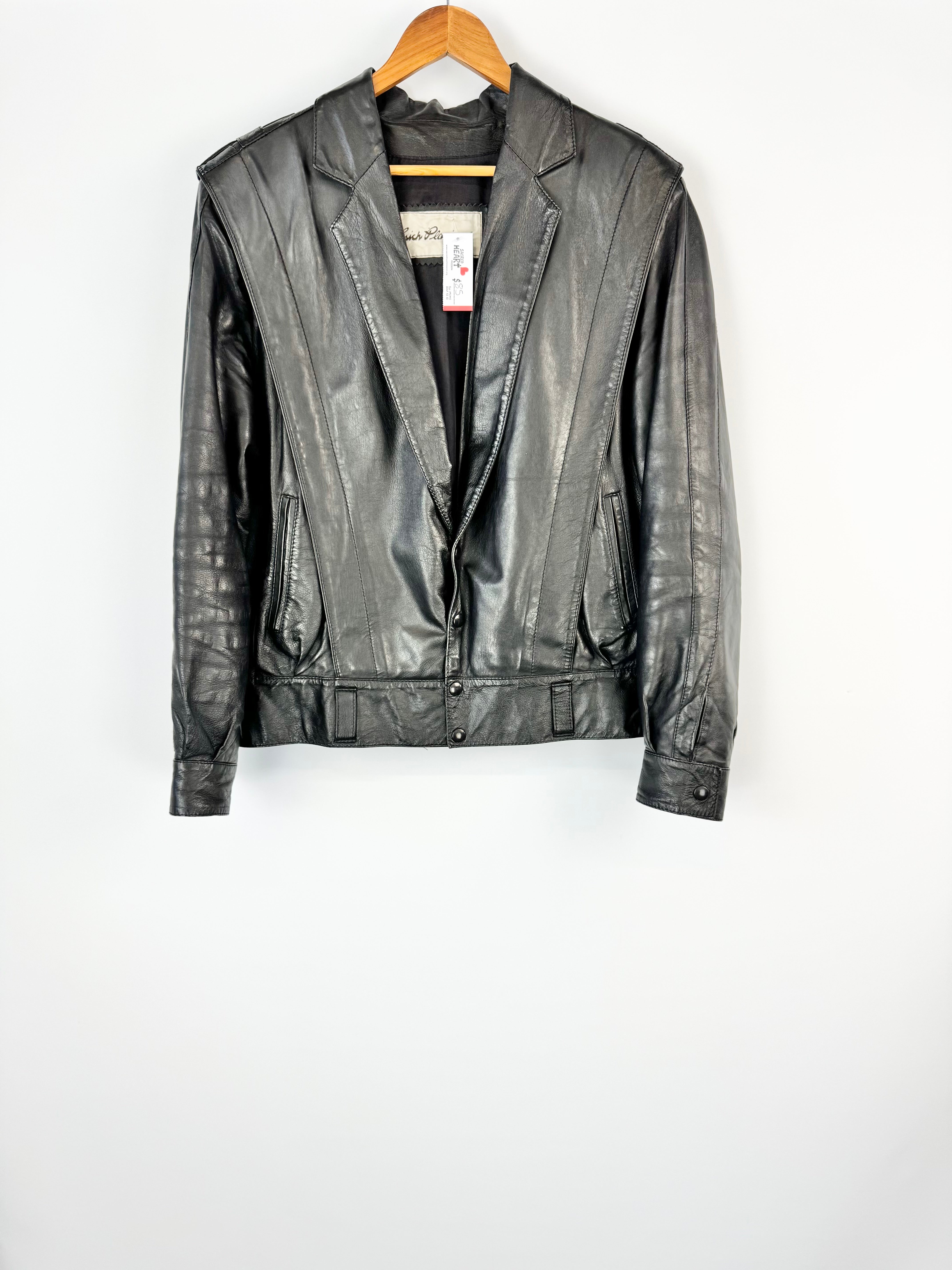 Vintage 80s Black Leather Jacket - M