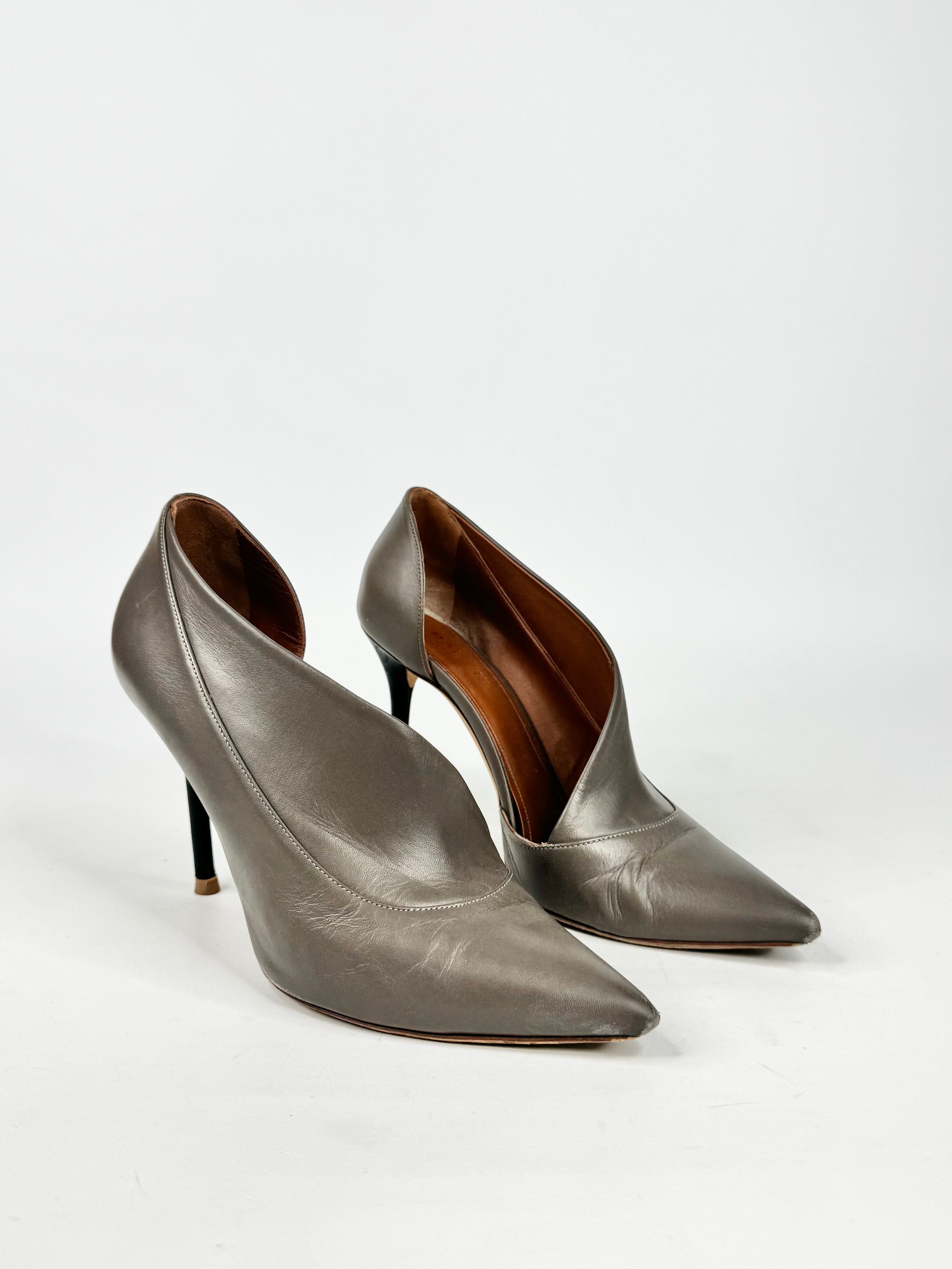 Malone Souliers Ash Grey Twist Stilettos - EU37.5