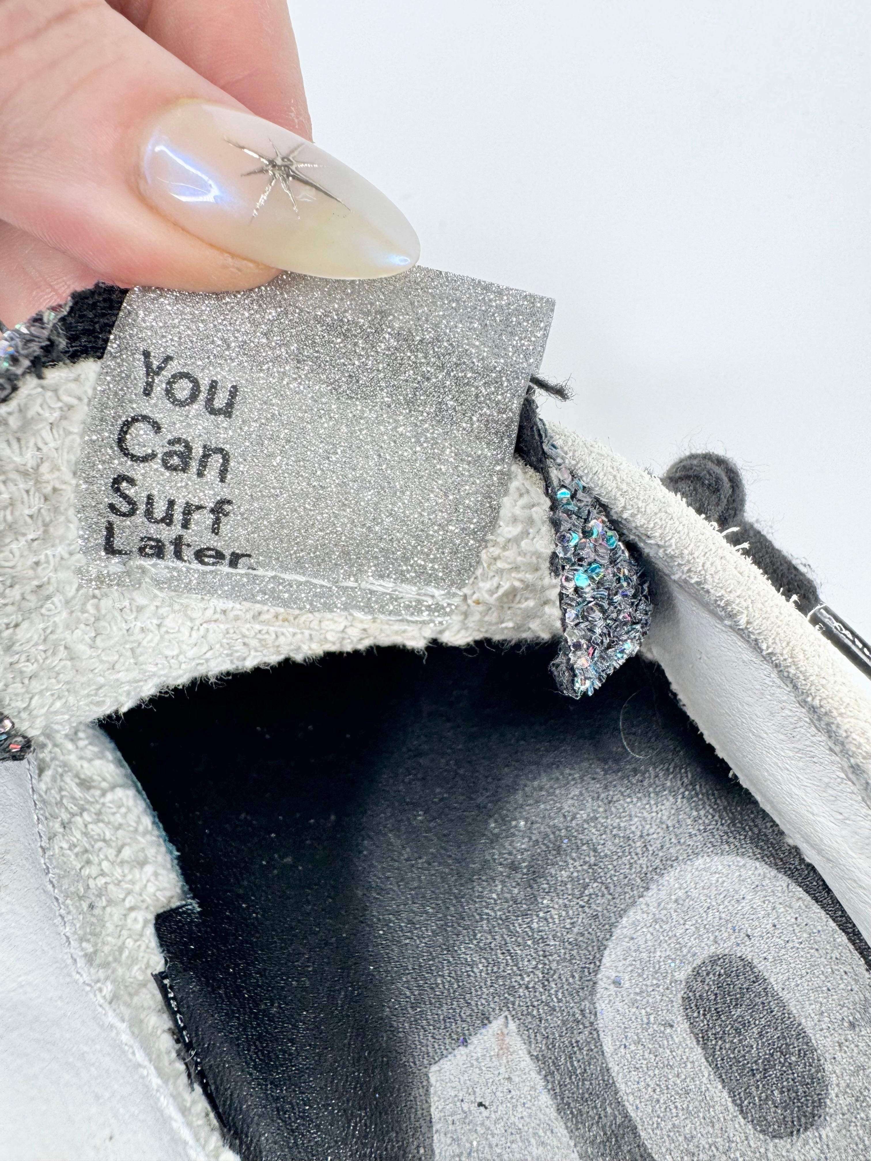 P448 Silver & Blue Glitter Sneakers - EU37