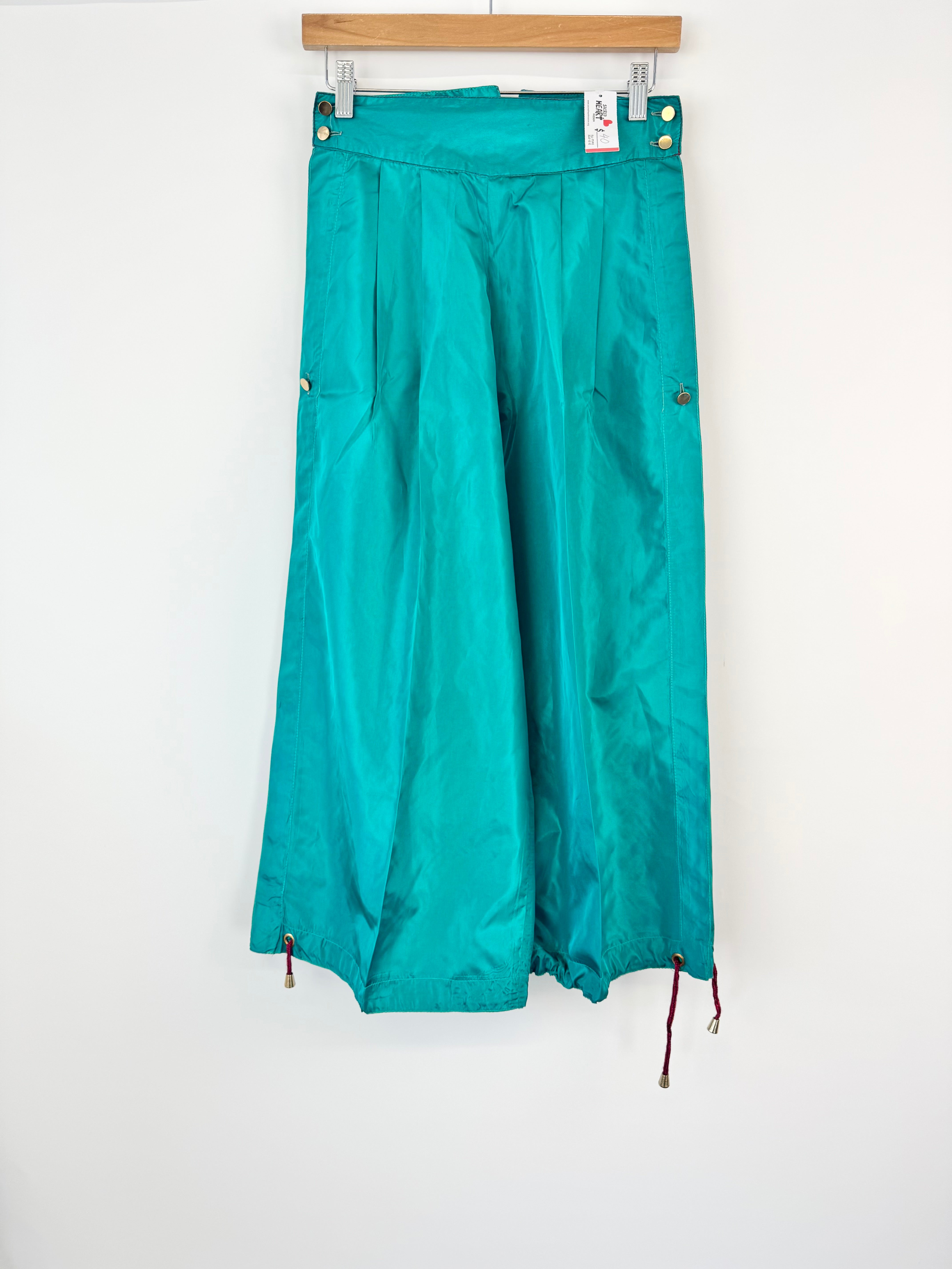 Vintage Just Sue Emerald Green Wide Leg Pants - AU6/8