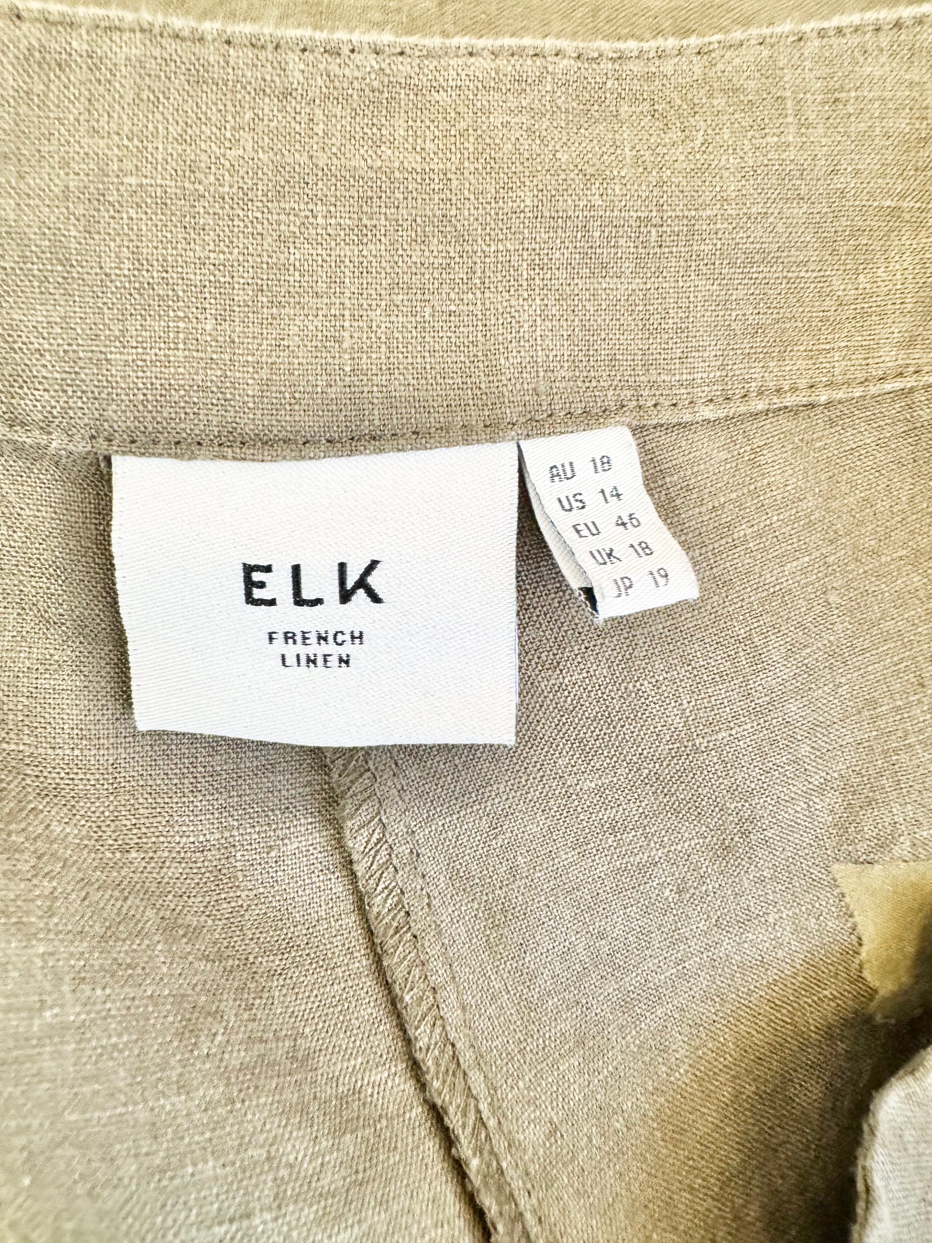 Elk Linen Olive Pants - AU18