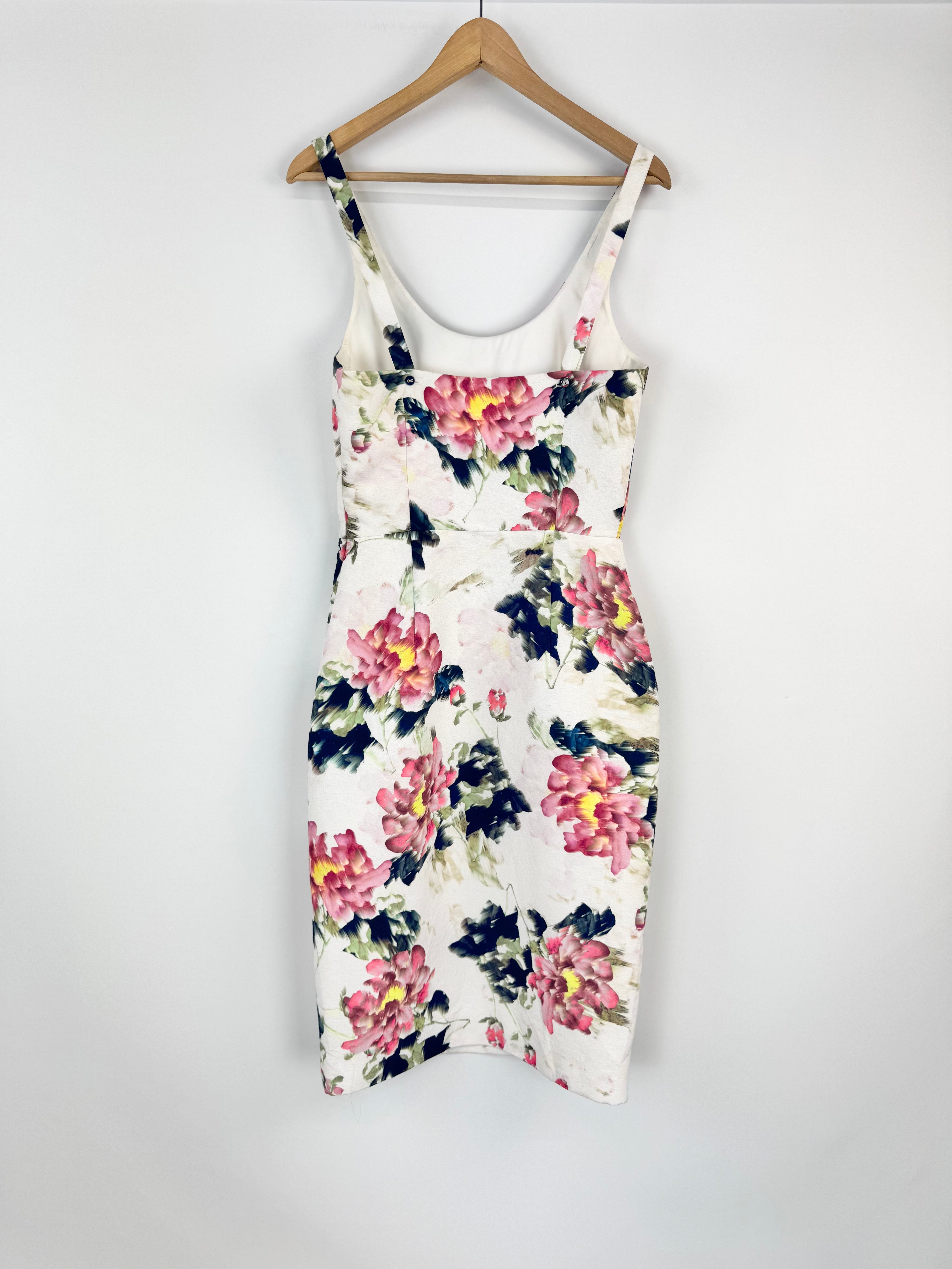 Alannah Hill White & Pink Floral 'Lipstick Kisses' Halter Neck Dress - AU8
