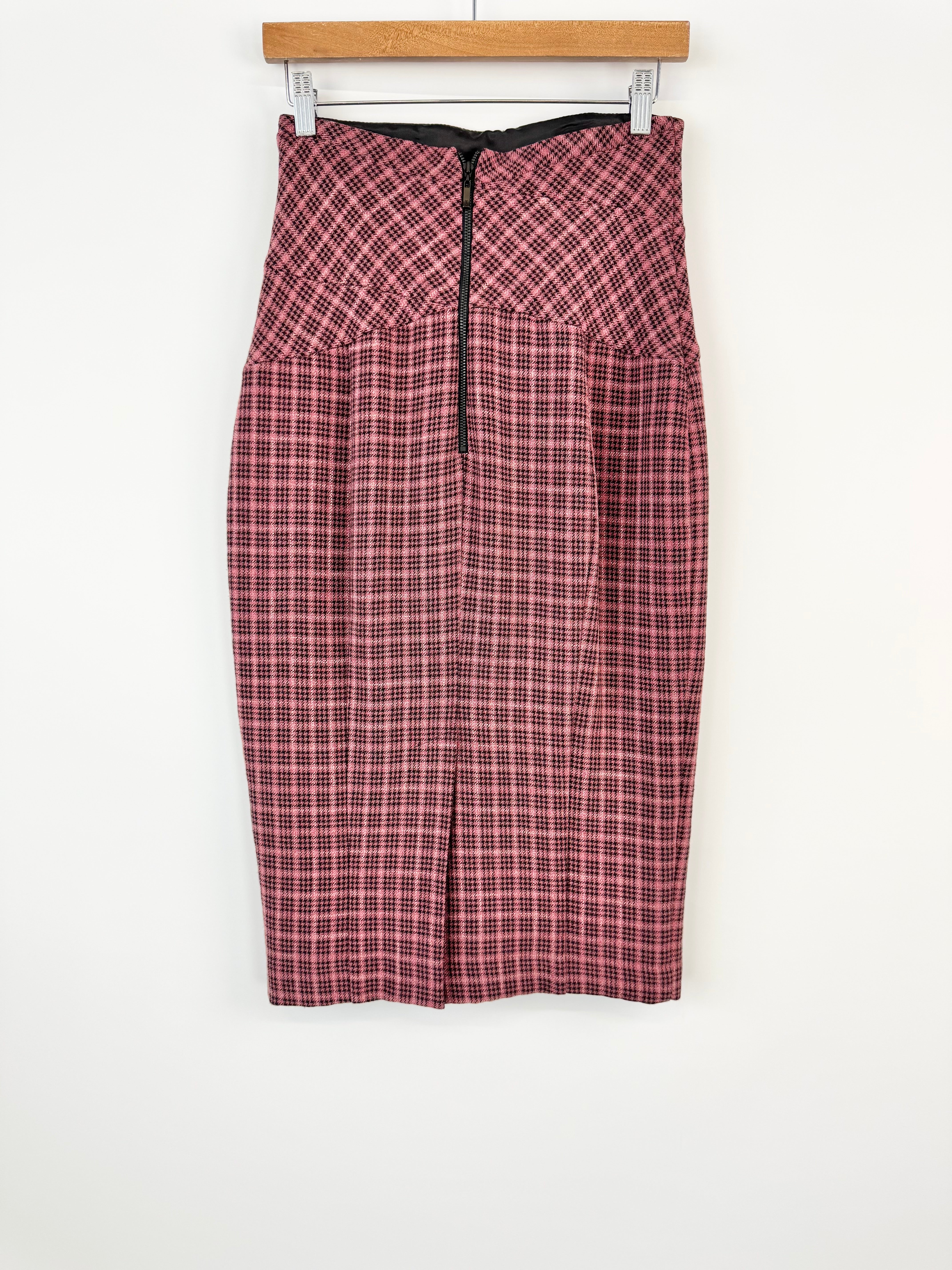 Cue Rose Houndstooth Long Skirt - AU8