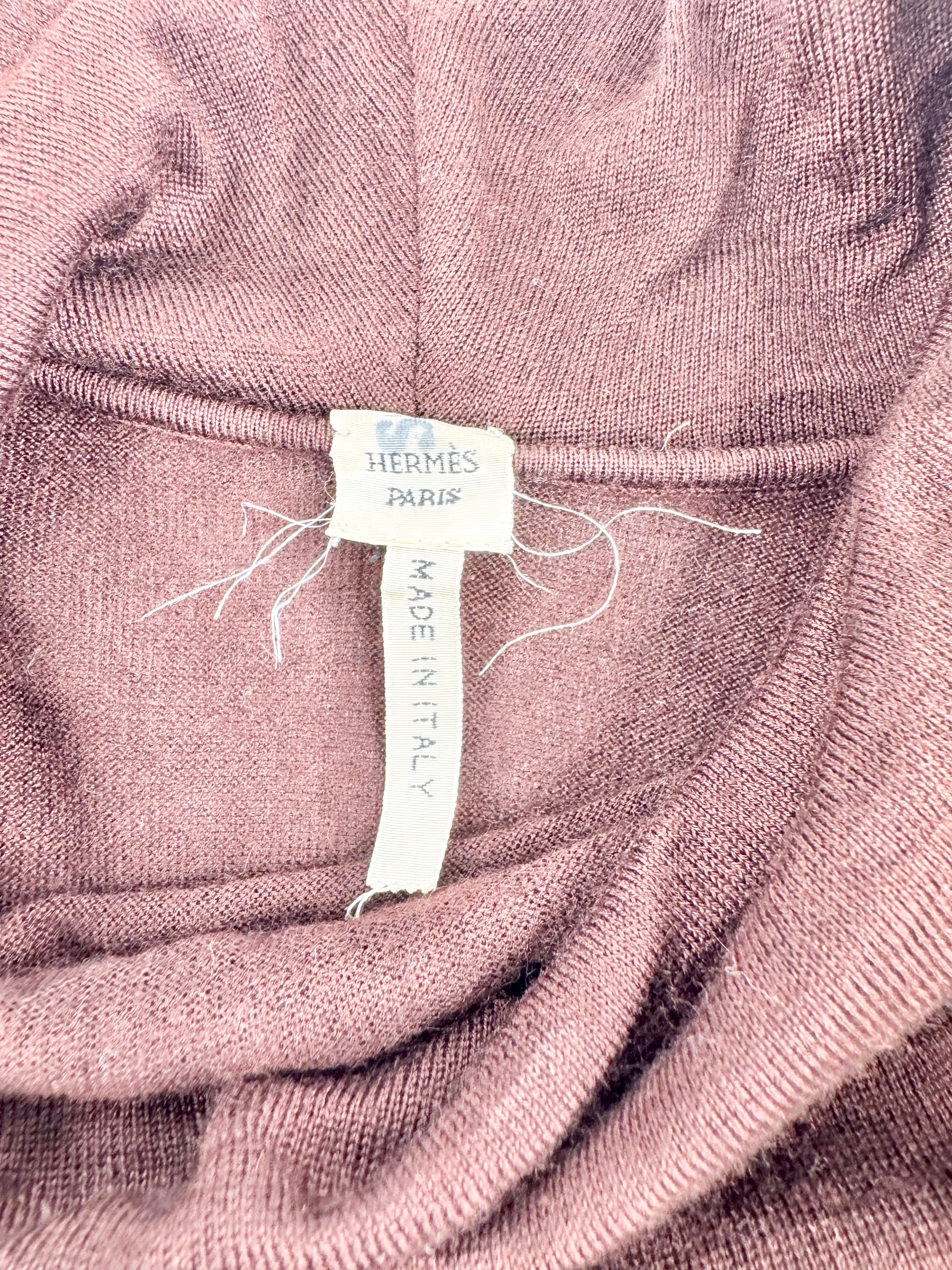 Vintages Hermès Chocolate Brown Cashmere & Silk Sleeveless Top - AU8/10