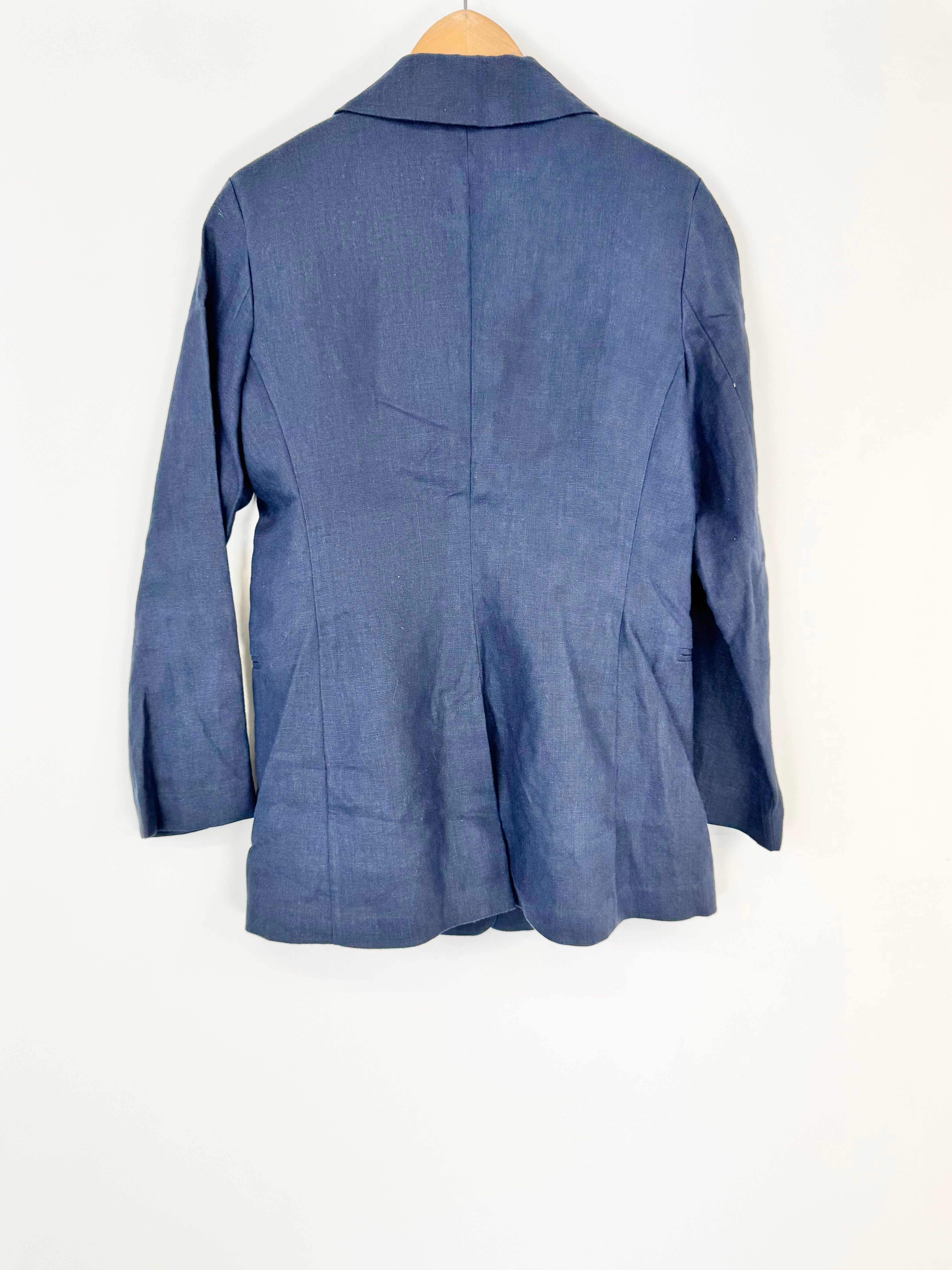 Michael Kors Navy Linen Blazer - AU8/10