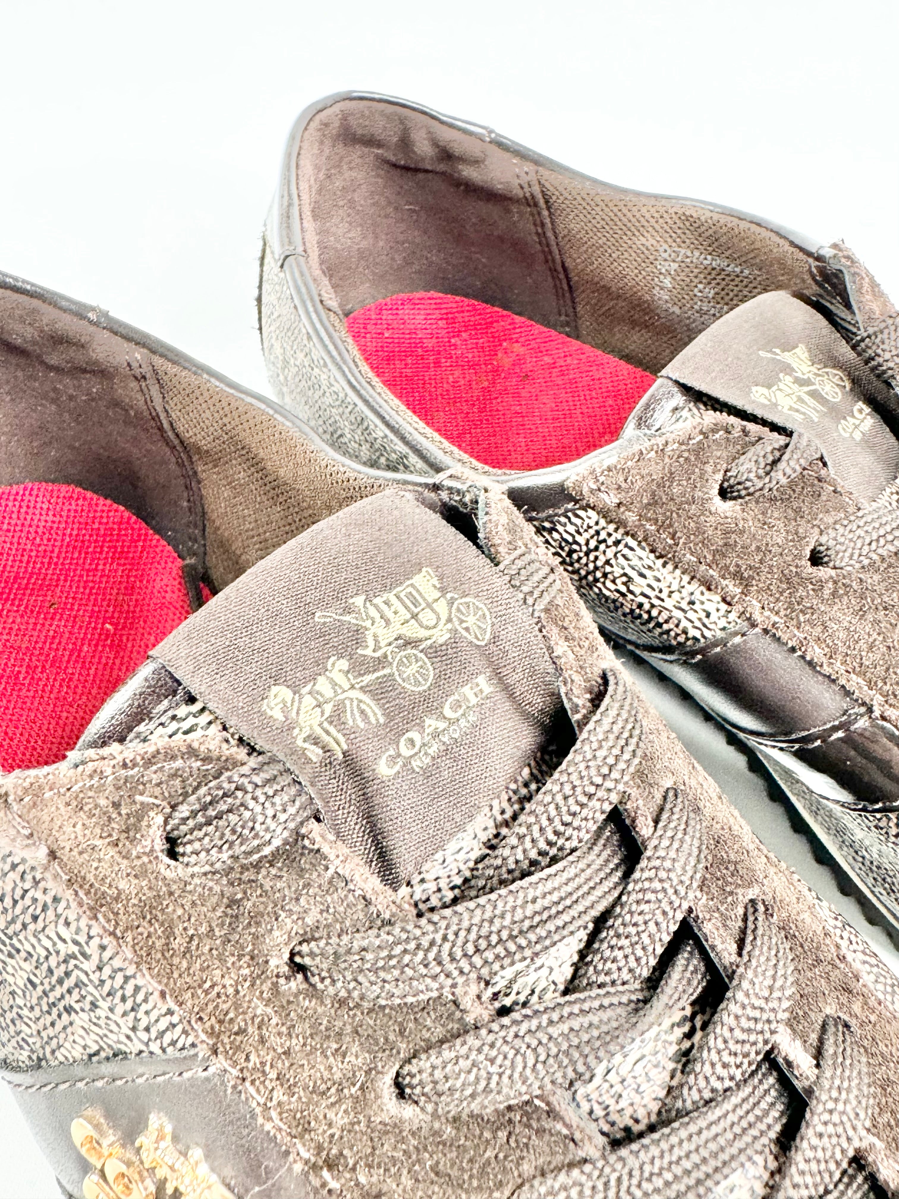 Coach Brown Pattern Casual Sneakers - EU38