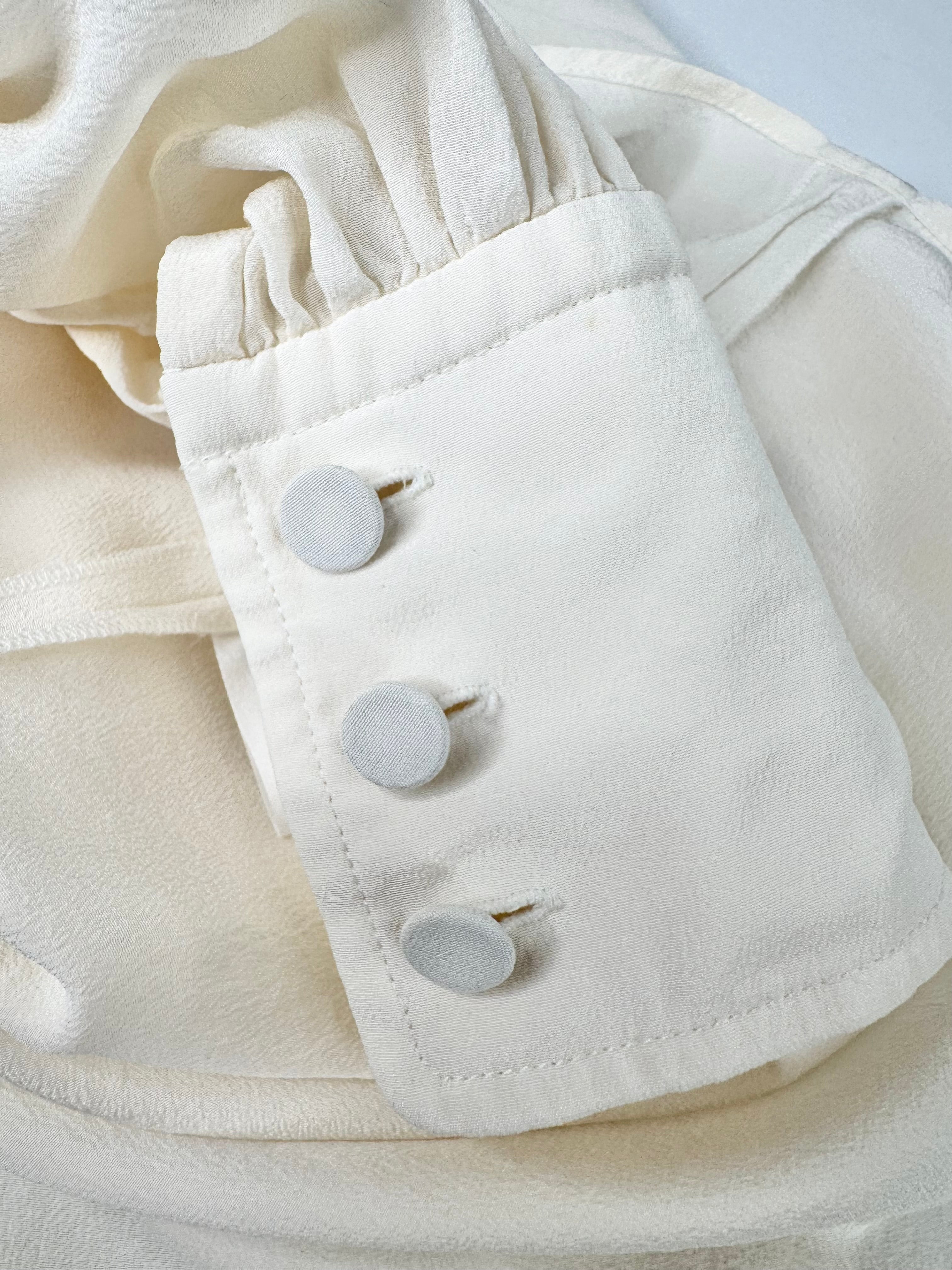 Joseph Ivory Silk Puff Sleeve Blouse - AU8/10