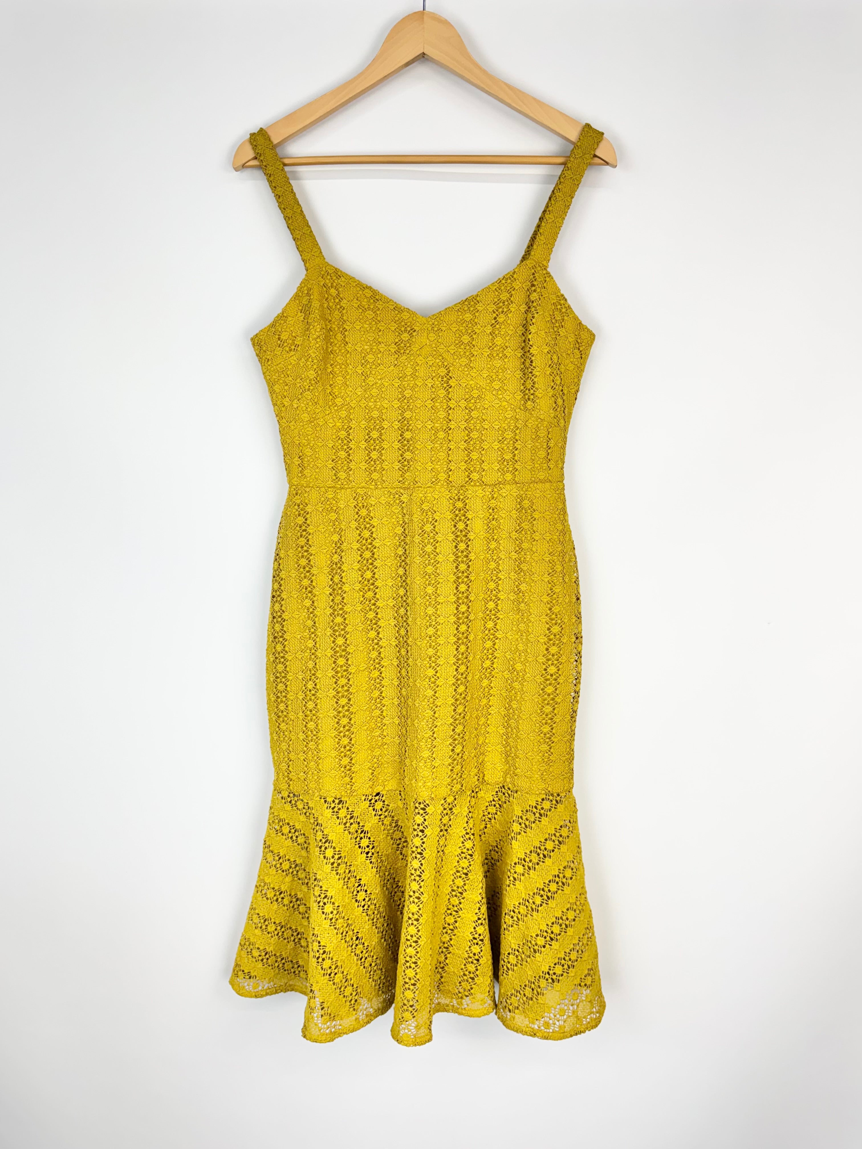 Cooper St Mustard Yellow Lace Dress - AU10
