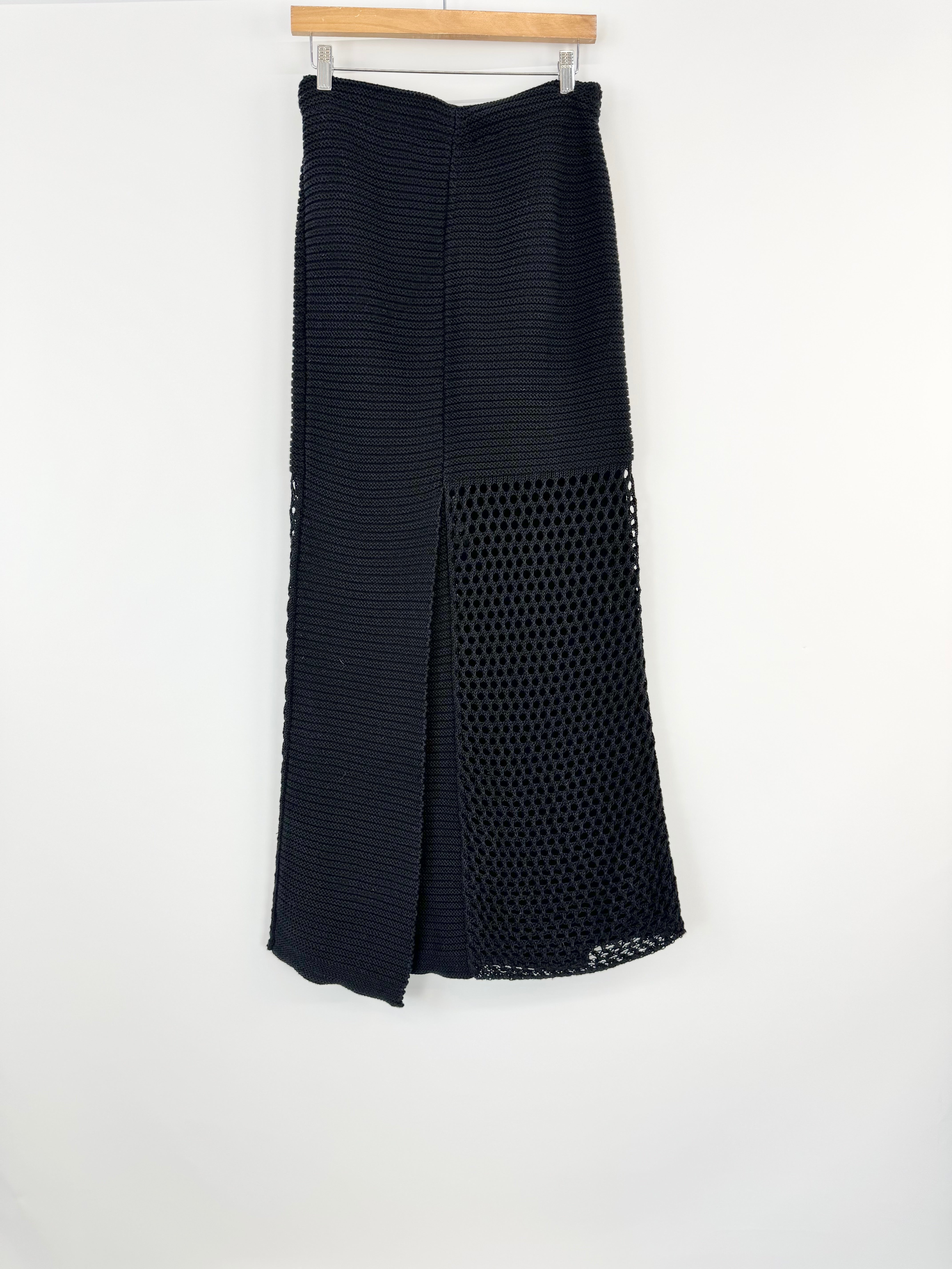 Malene Birger Long Black Cotton & Linen Blend Maxi Skirt - AU8