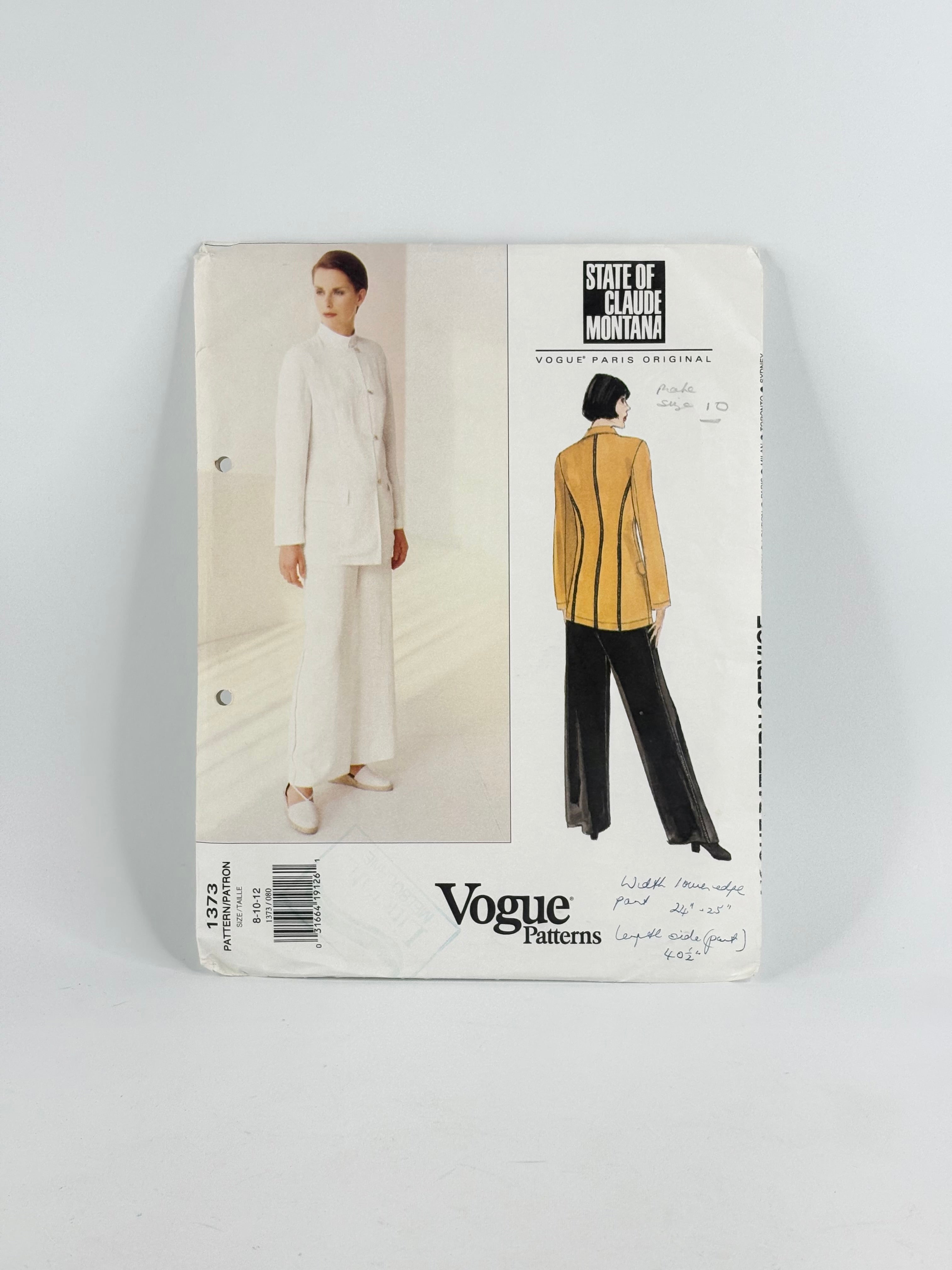 Vogue Paris Originals Claude Montana Shirt & Pants: No. 1373 - Size 8/12