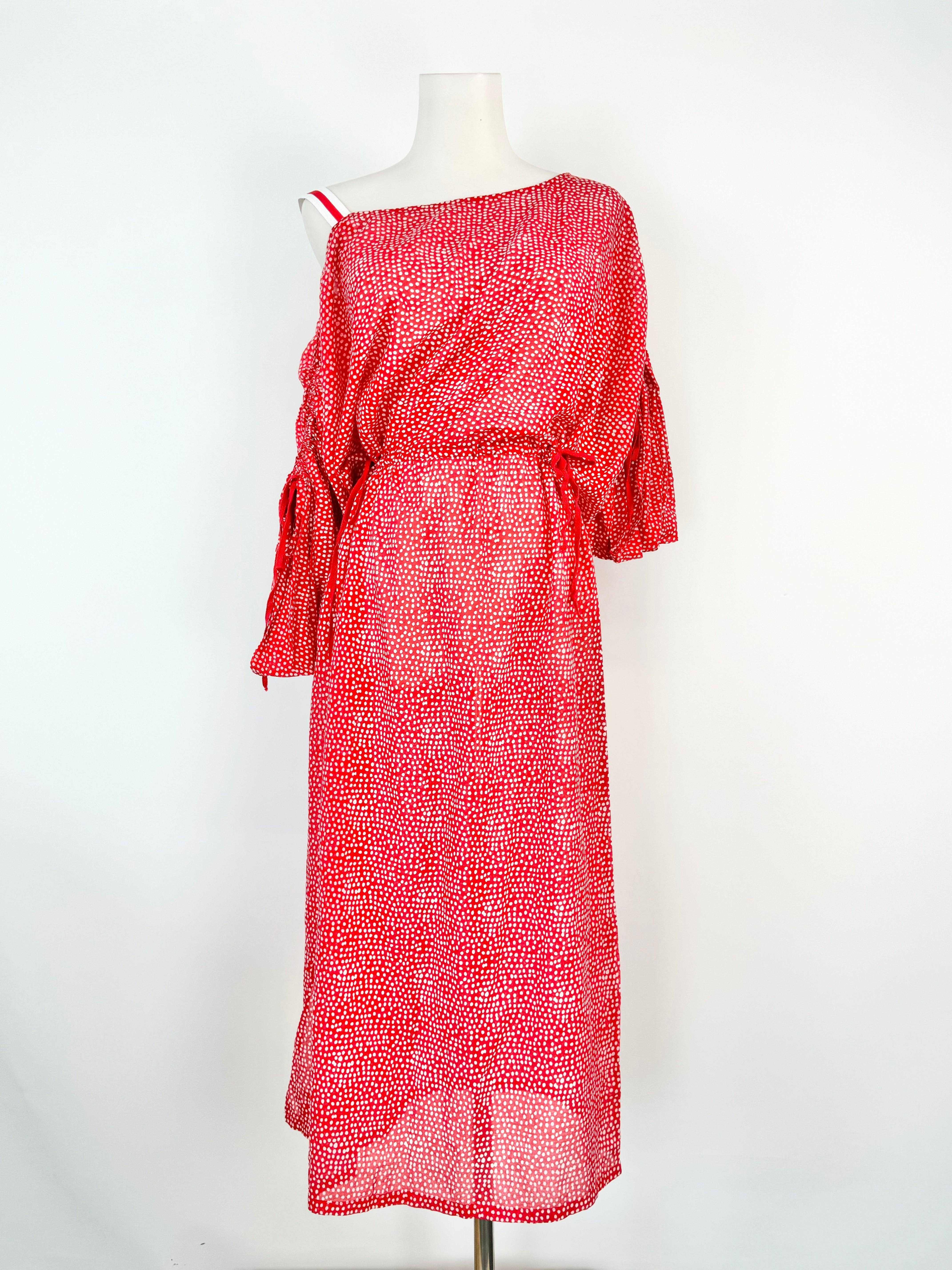 Morrison Red & White Dotted Cotton Dress - AU10