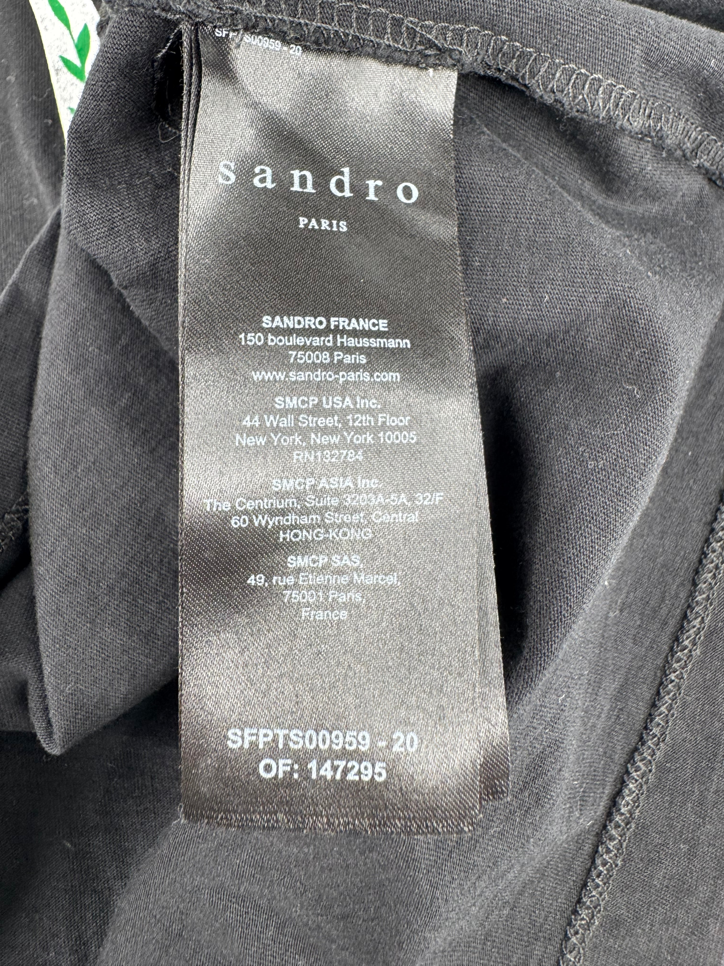 Sandro Black 'Nevada Watch Your Magic Grow' Embroidered T-Shirt - AU10