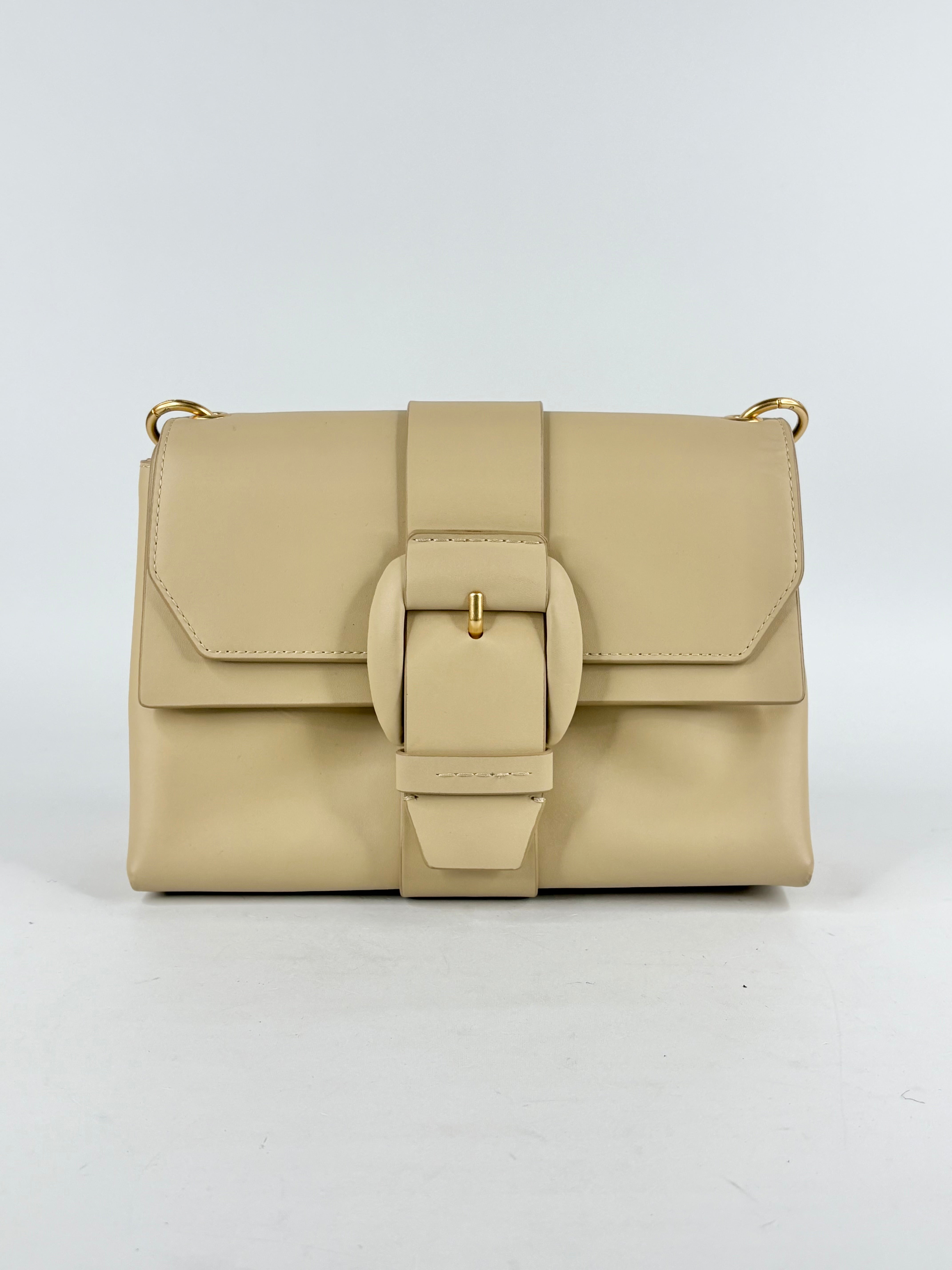 Oroton Beige Smooth Leather 'Frida' Small Satchel Bag