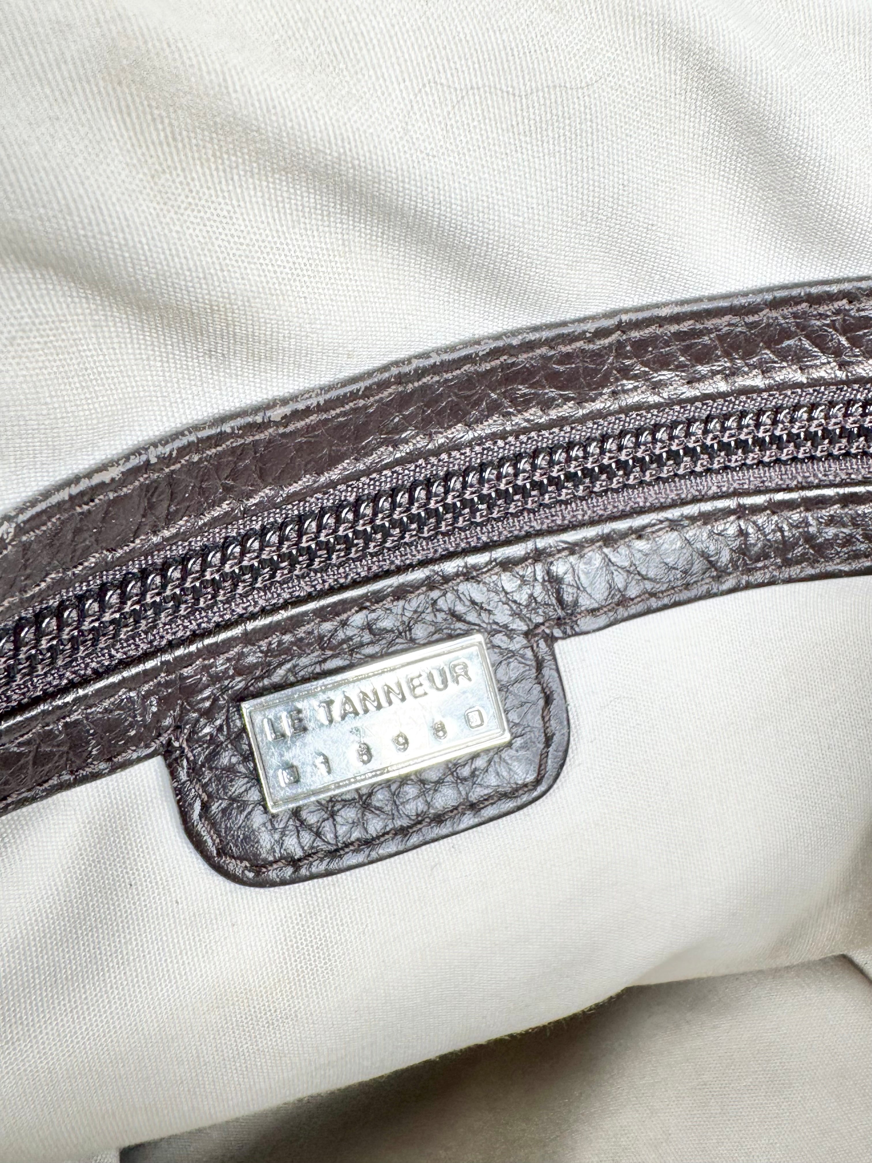 Le Tanneur Large Coffee Brown Grained Shoulder Bag