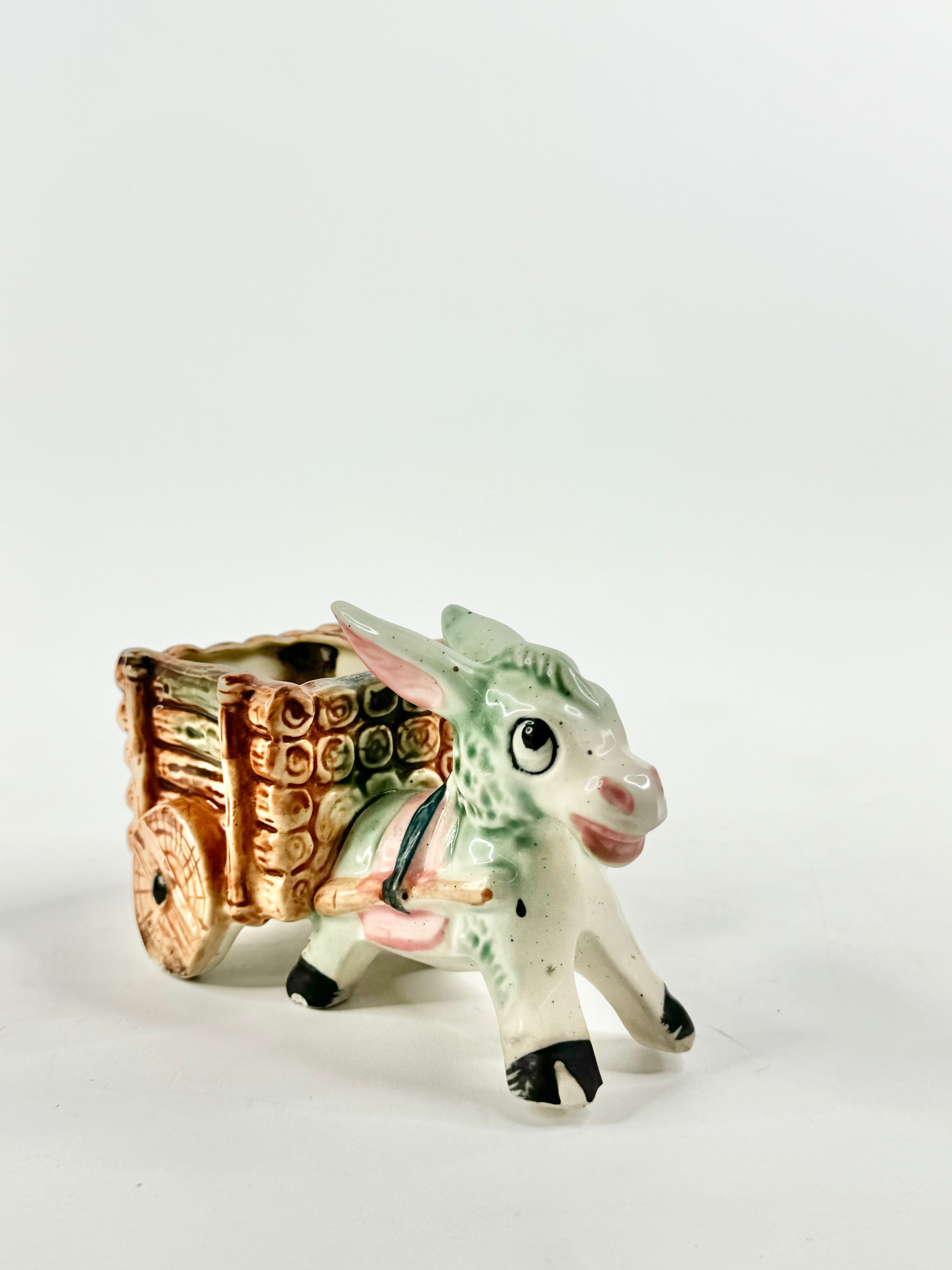 Mid Century Donkey & Cart