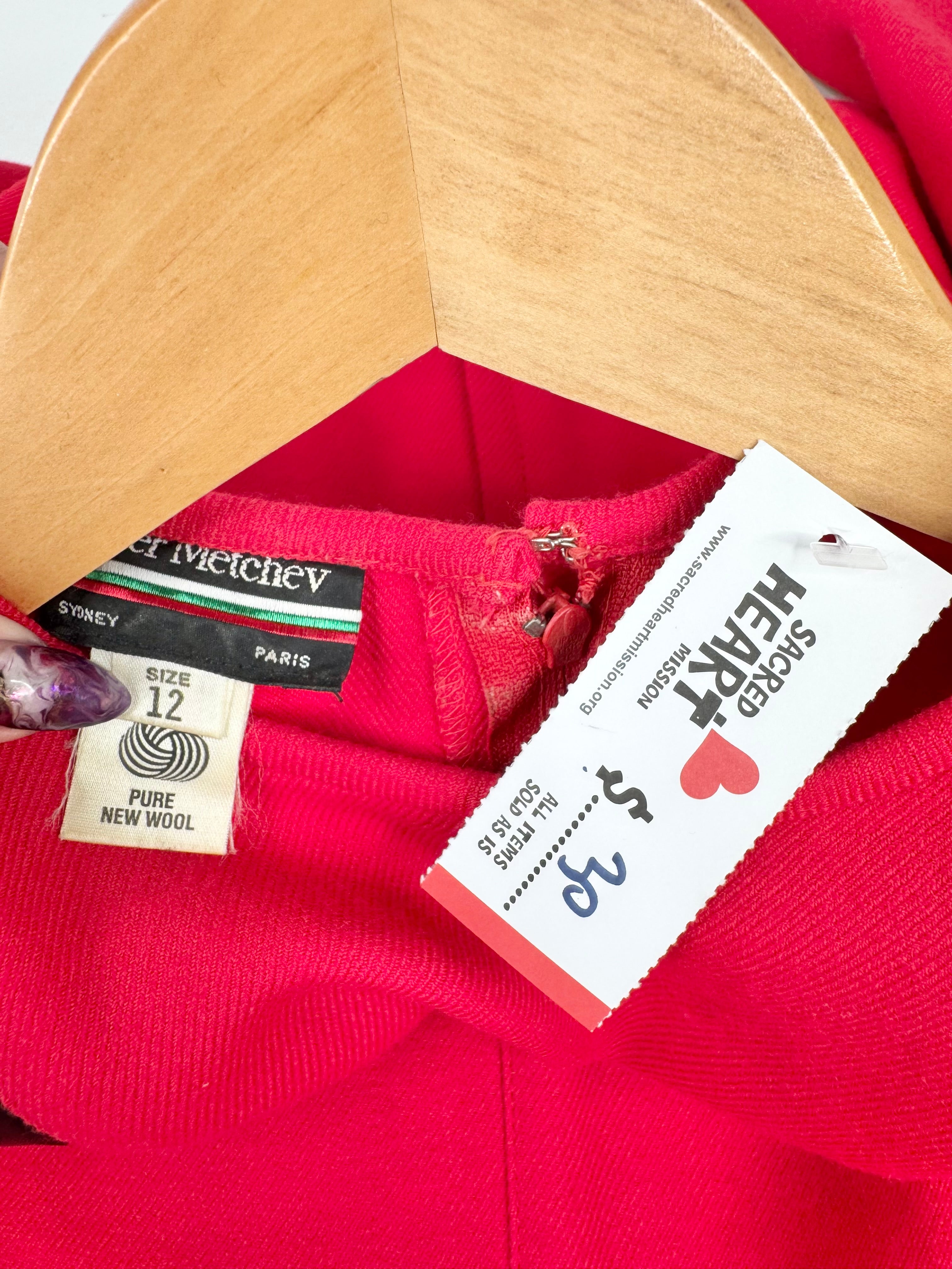 Peter Metchev Red & Black Vintage Dress - AU12