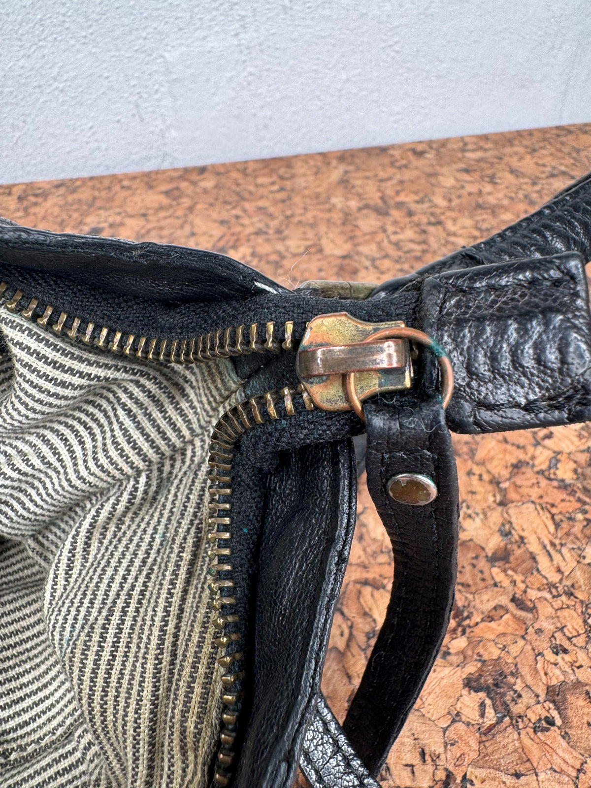 Rugged Hide Black & Brown Leather Bag
