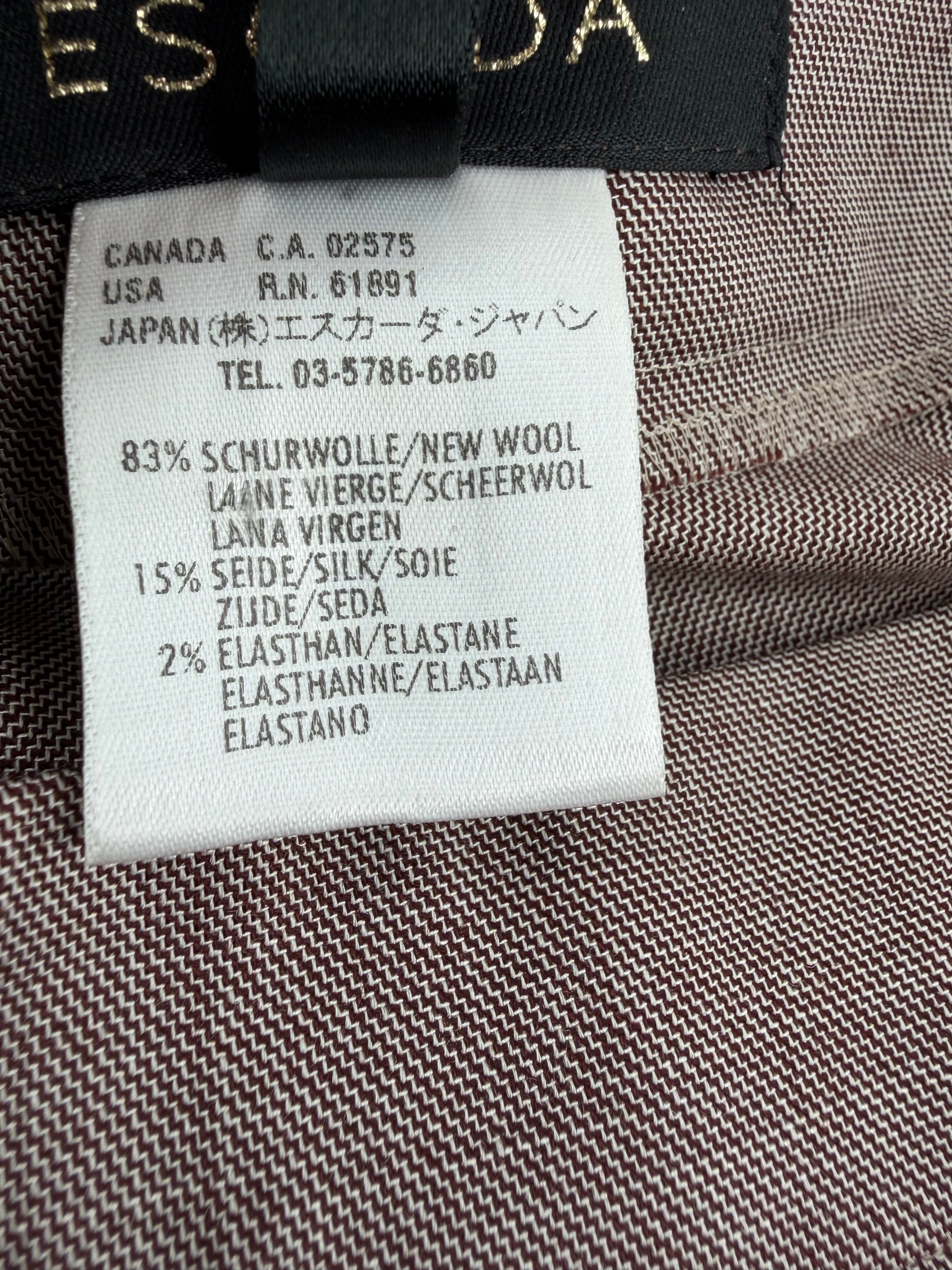 Escada Fringed Tailored Wool & Silk Two-Piece Suit - AU12/14