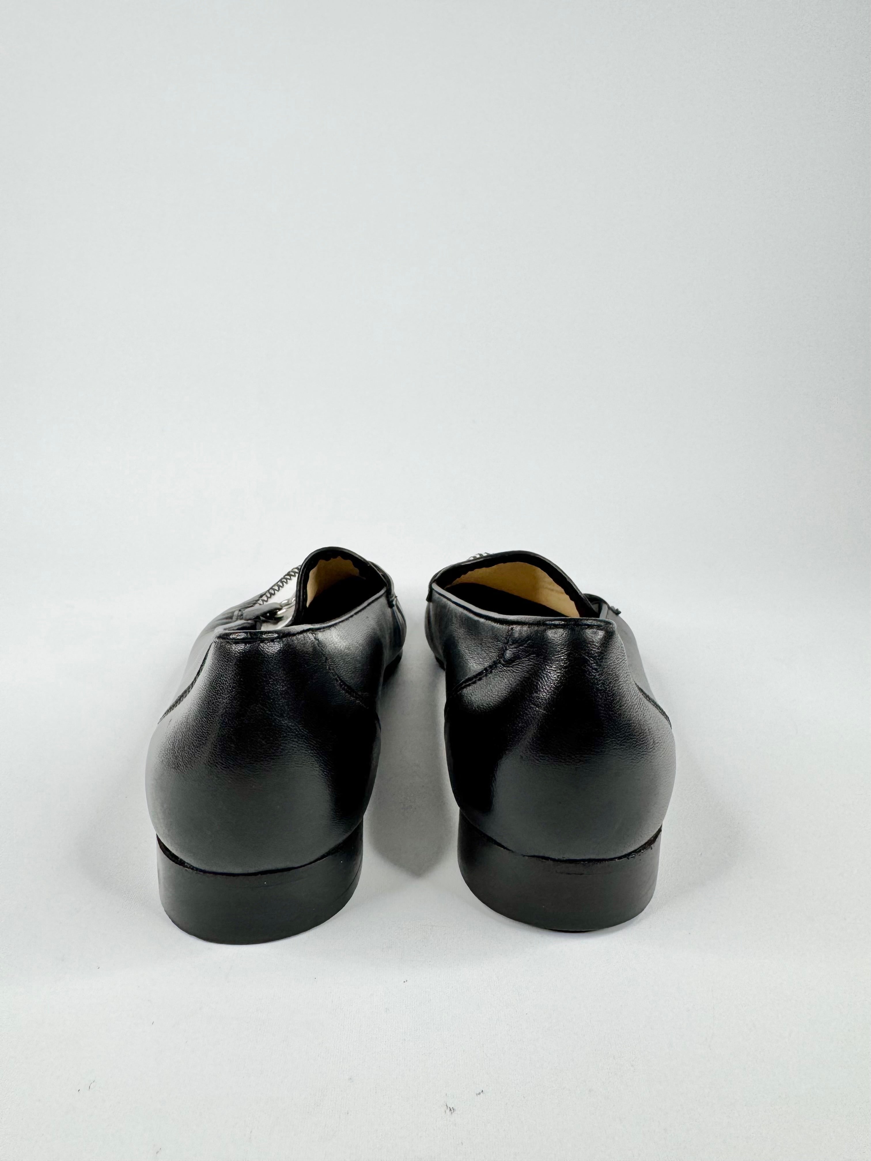 Neo Italy Black & White Horsebit Loafers - EU39