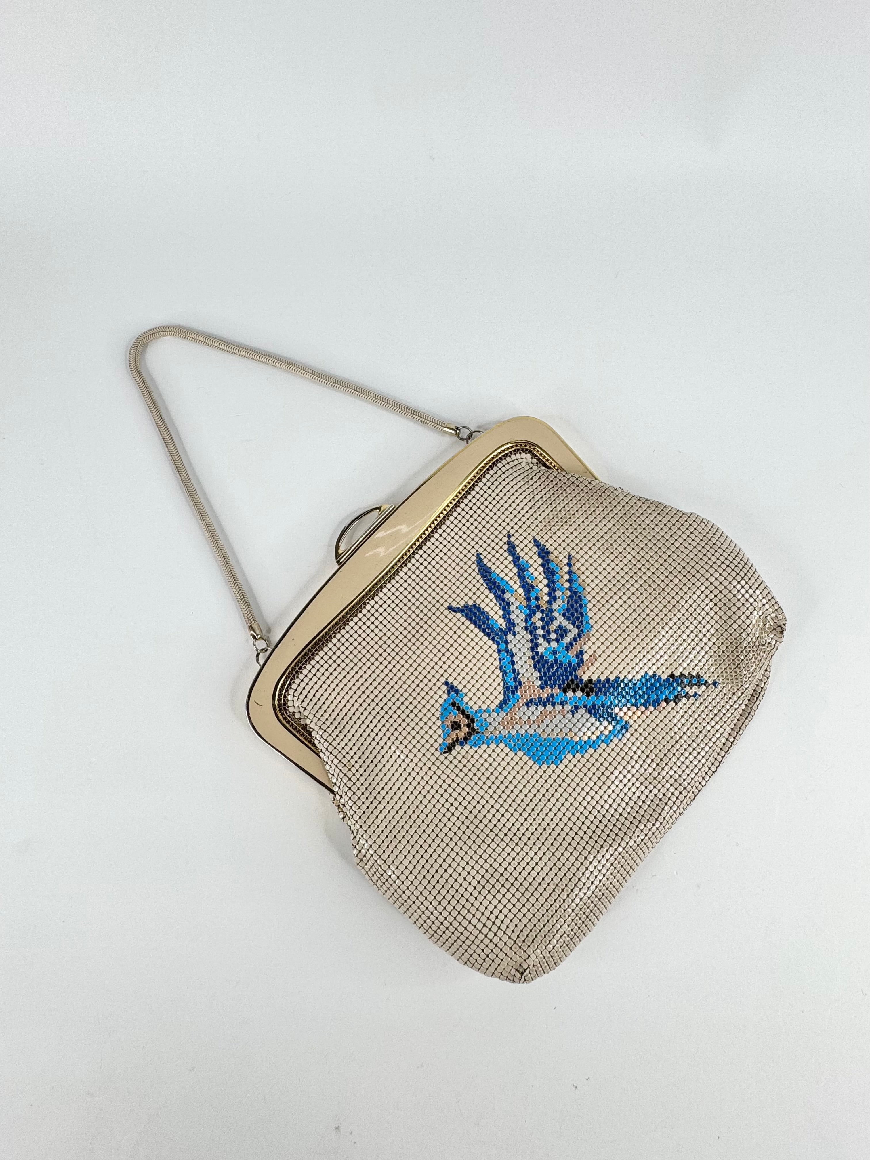 Vintage Upcycled Hand Painted Glomesh Bag