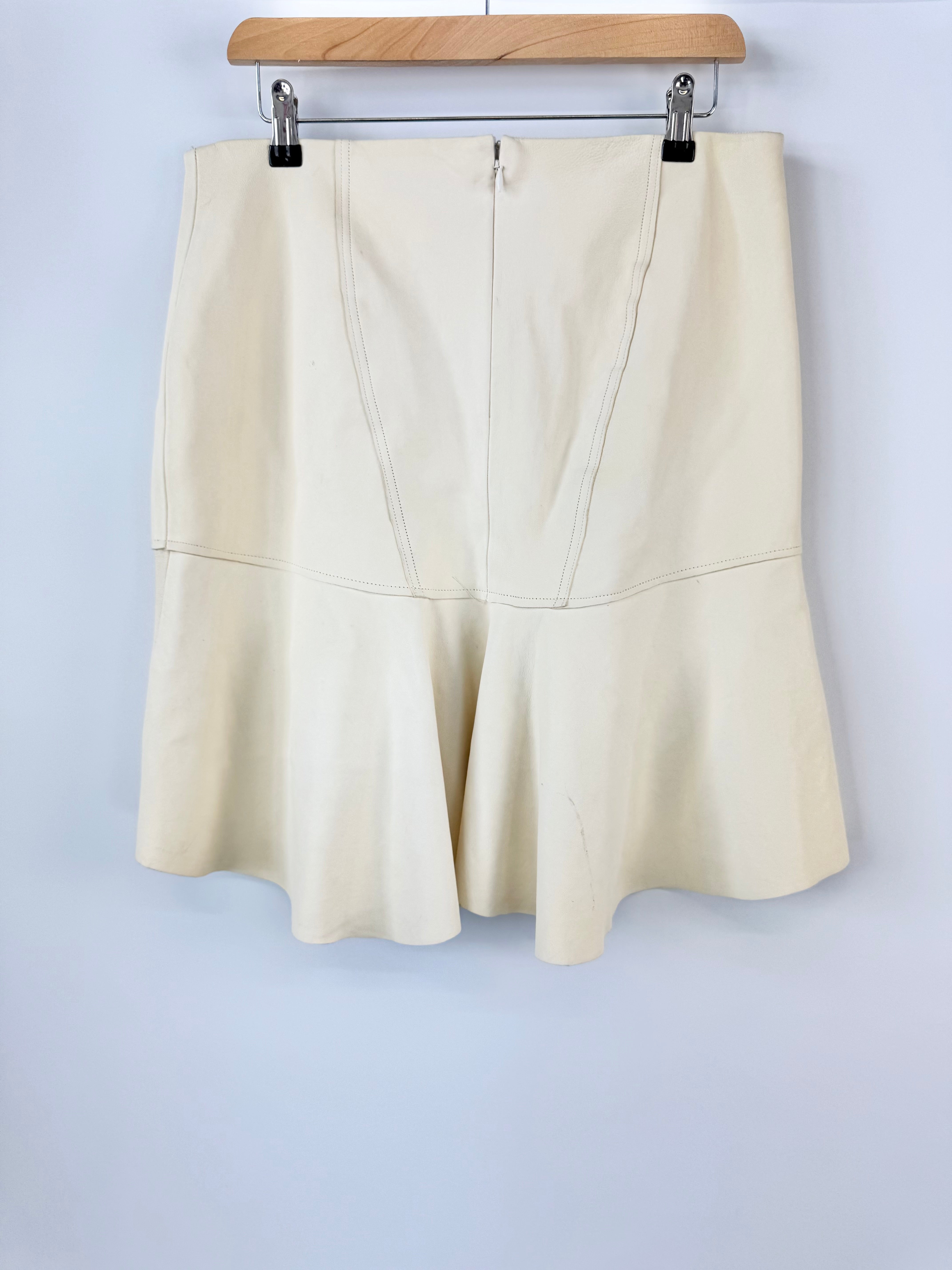ONCE WAS CREAM LEATHER SKIRT NWT - AU12