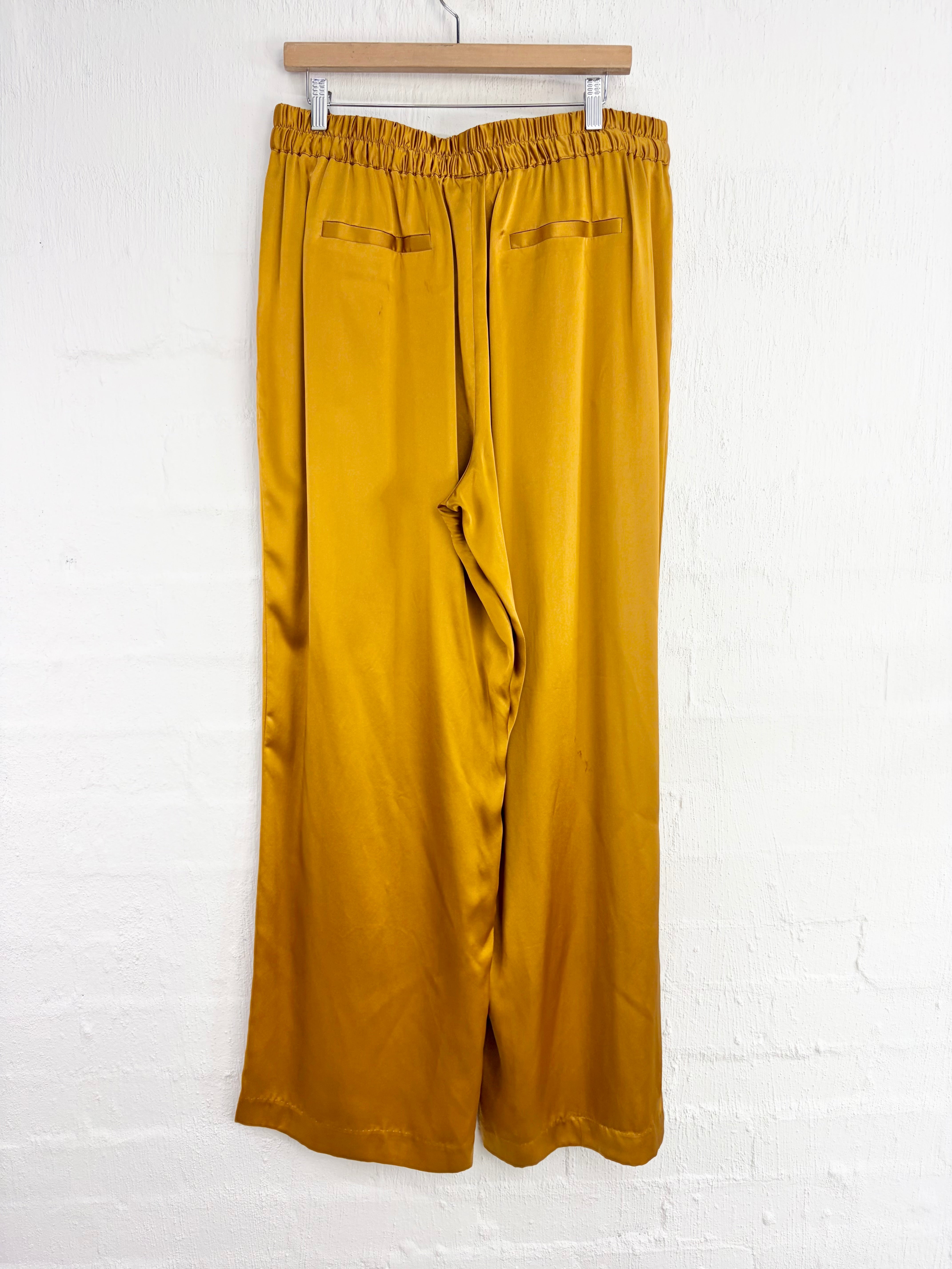 Husk Bright Gold Silk Drawstring Slacks - AU16