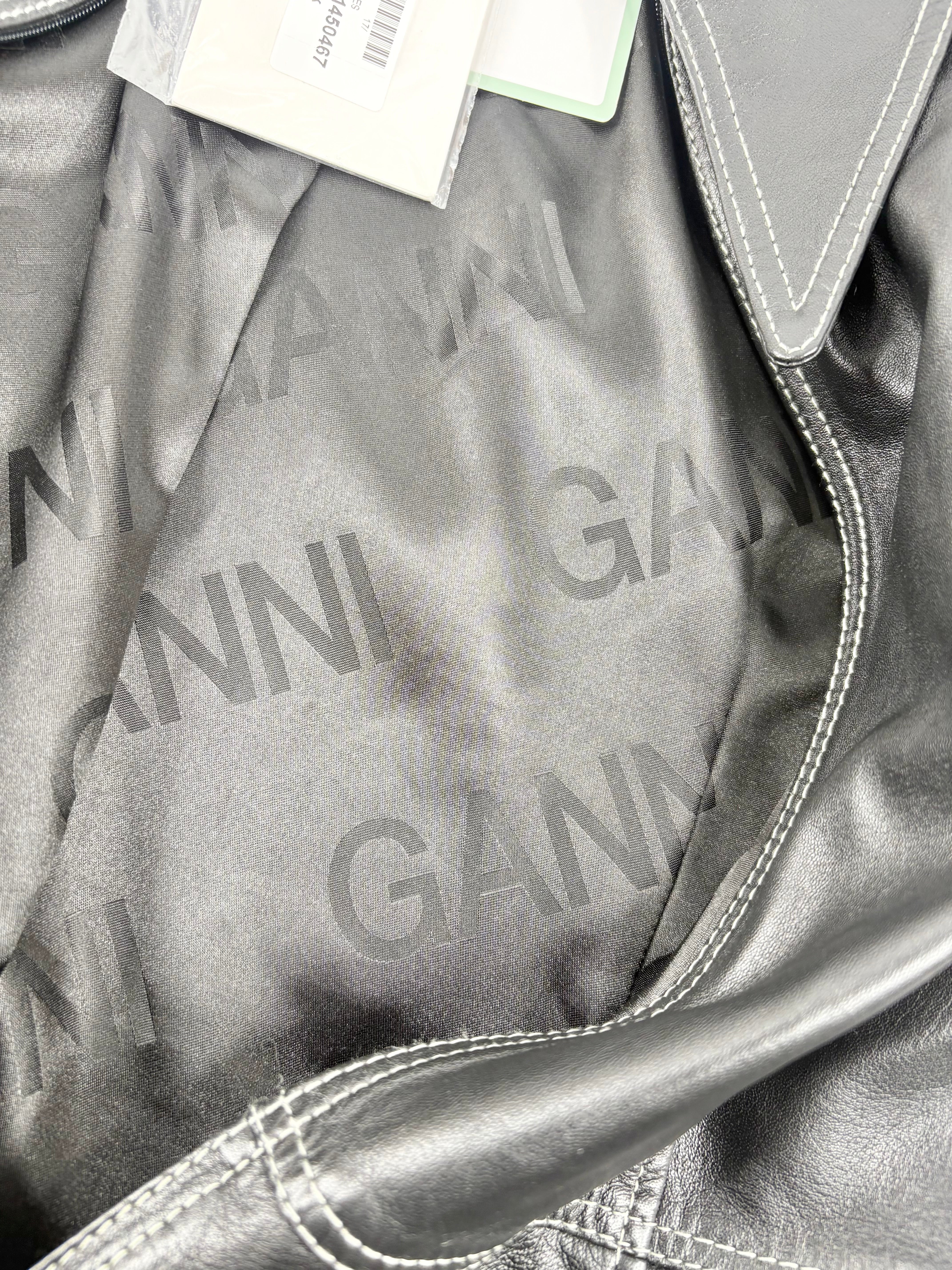 Ganni Black Leather Mini Dress - AU14