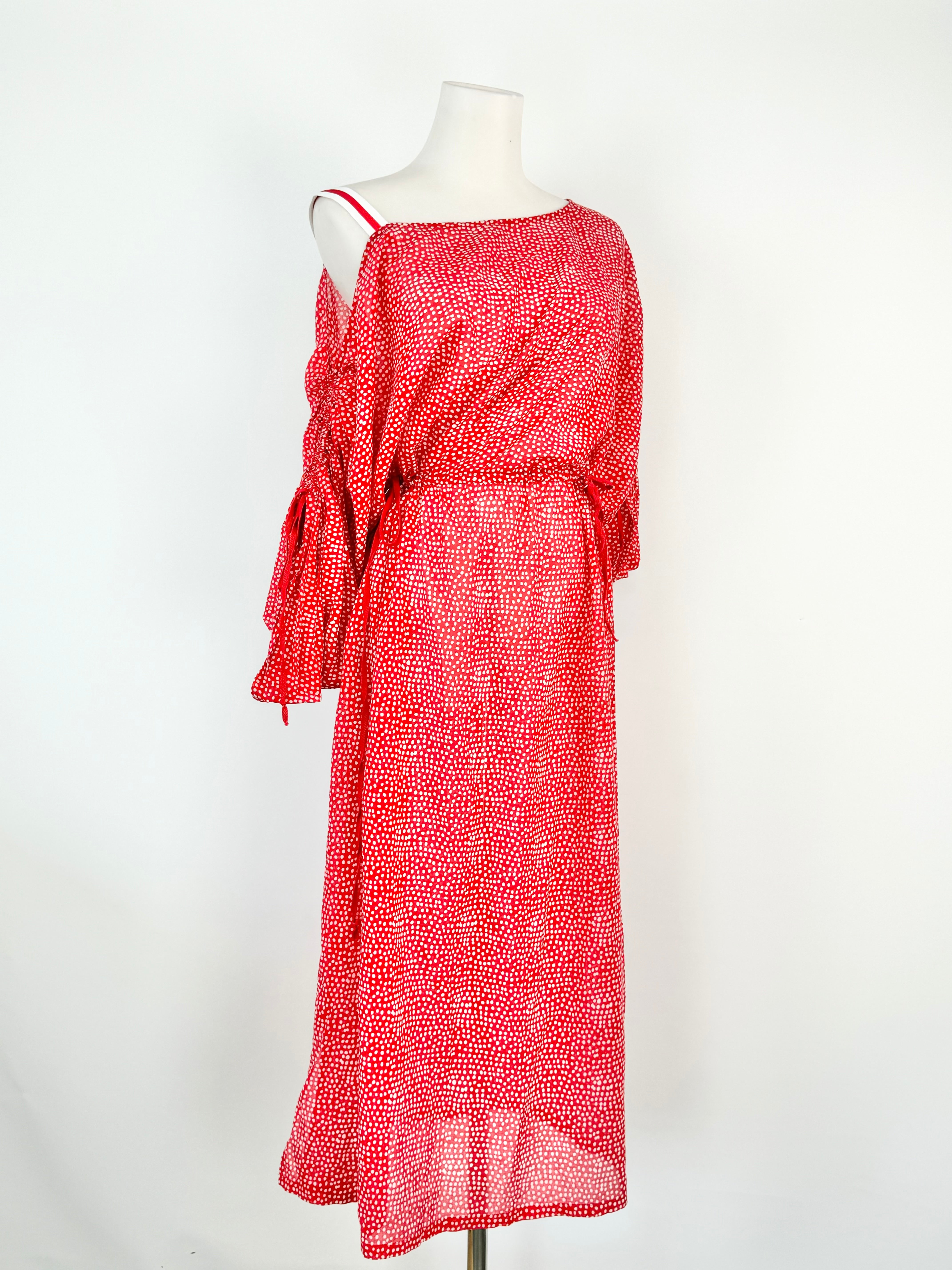 Morrison Red & White Dotted Cotton Dress - AU10