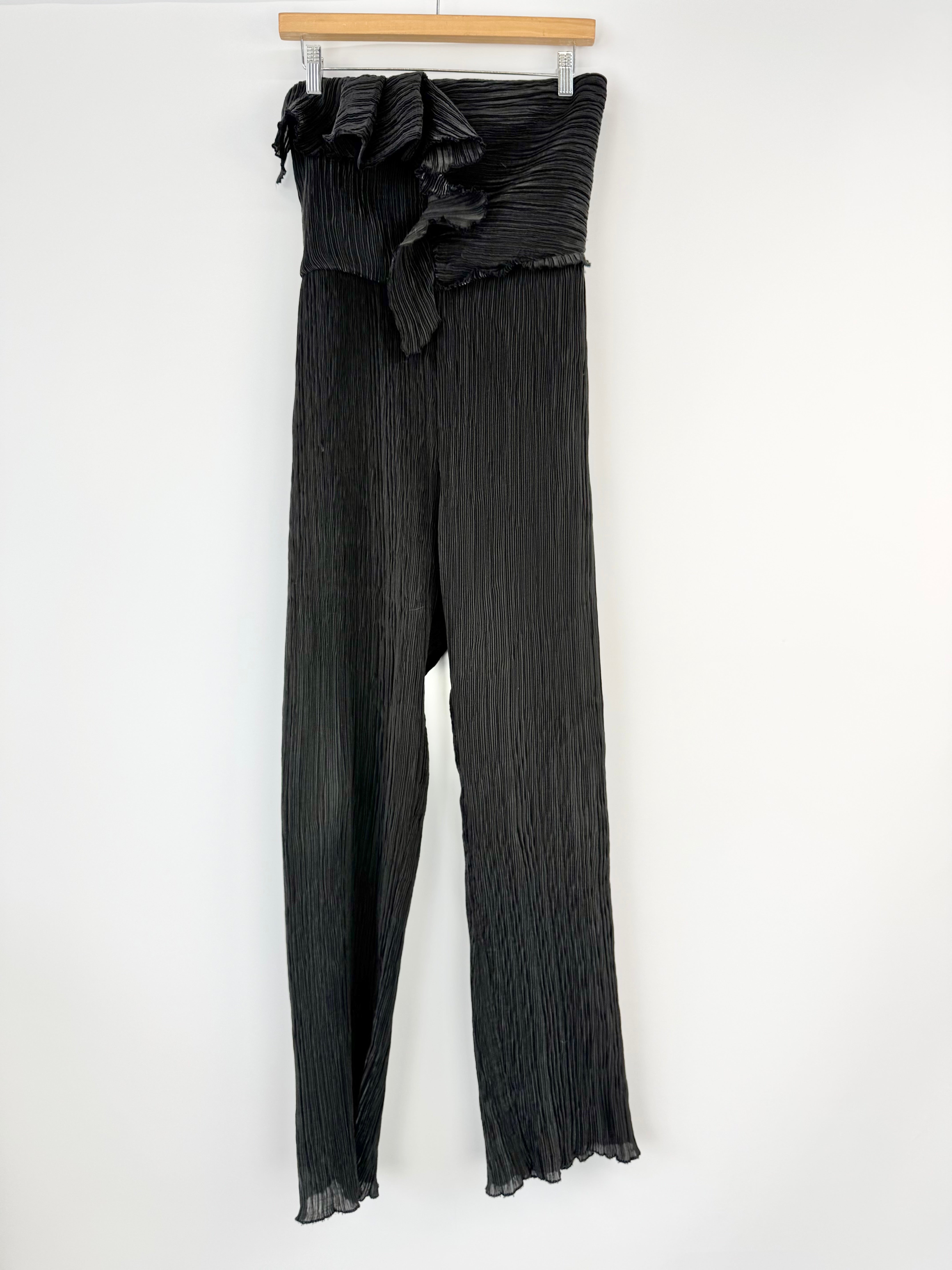 Bec + Bridge Georgette Micropleat Black Strapless Jumpsuit - AU10