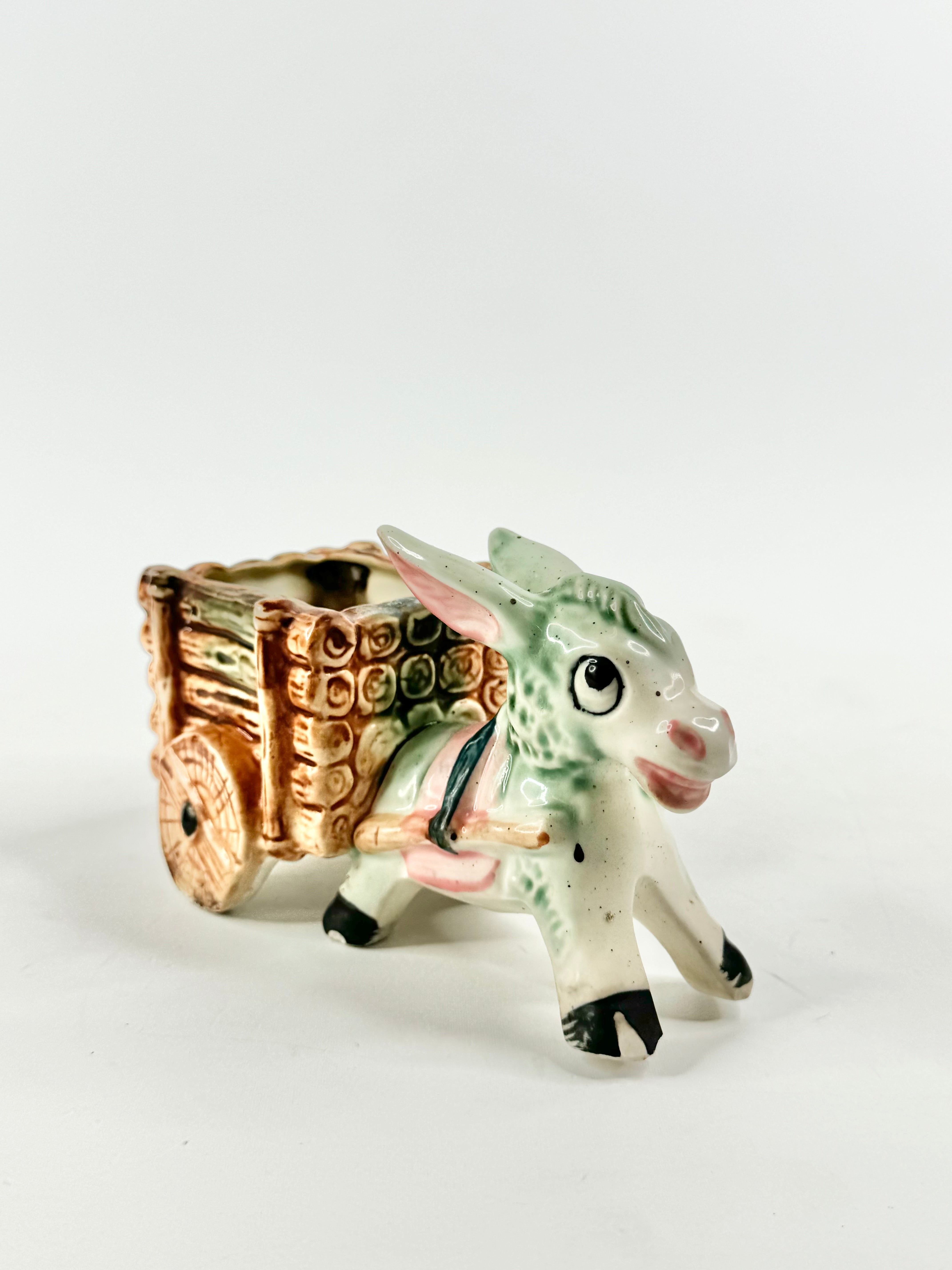 Mid Century Donkey & Cart