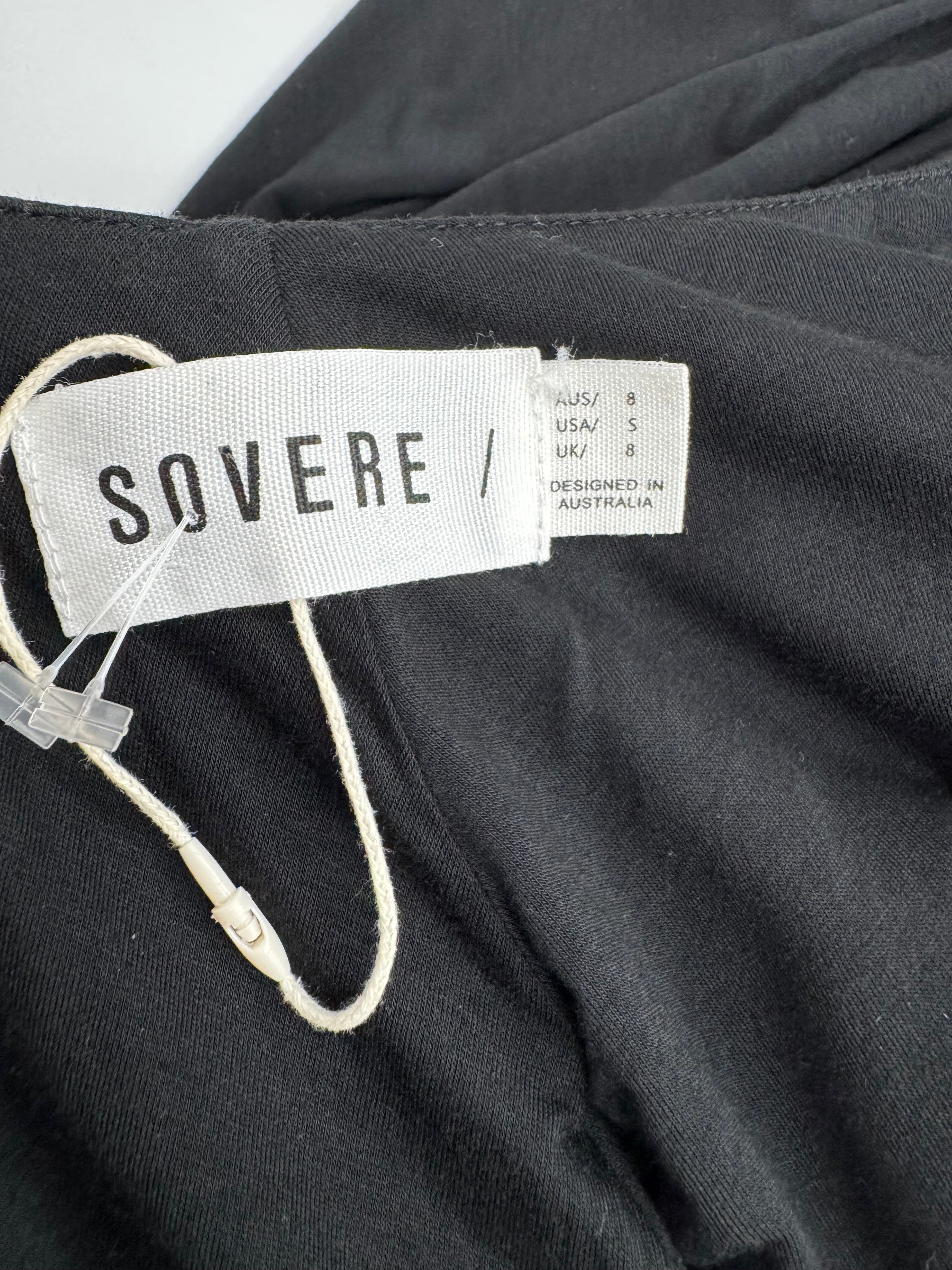 Sovere Black Draped Wrap Dress - AU8