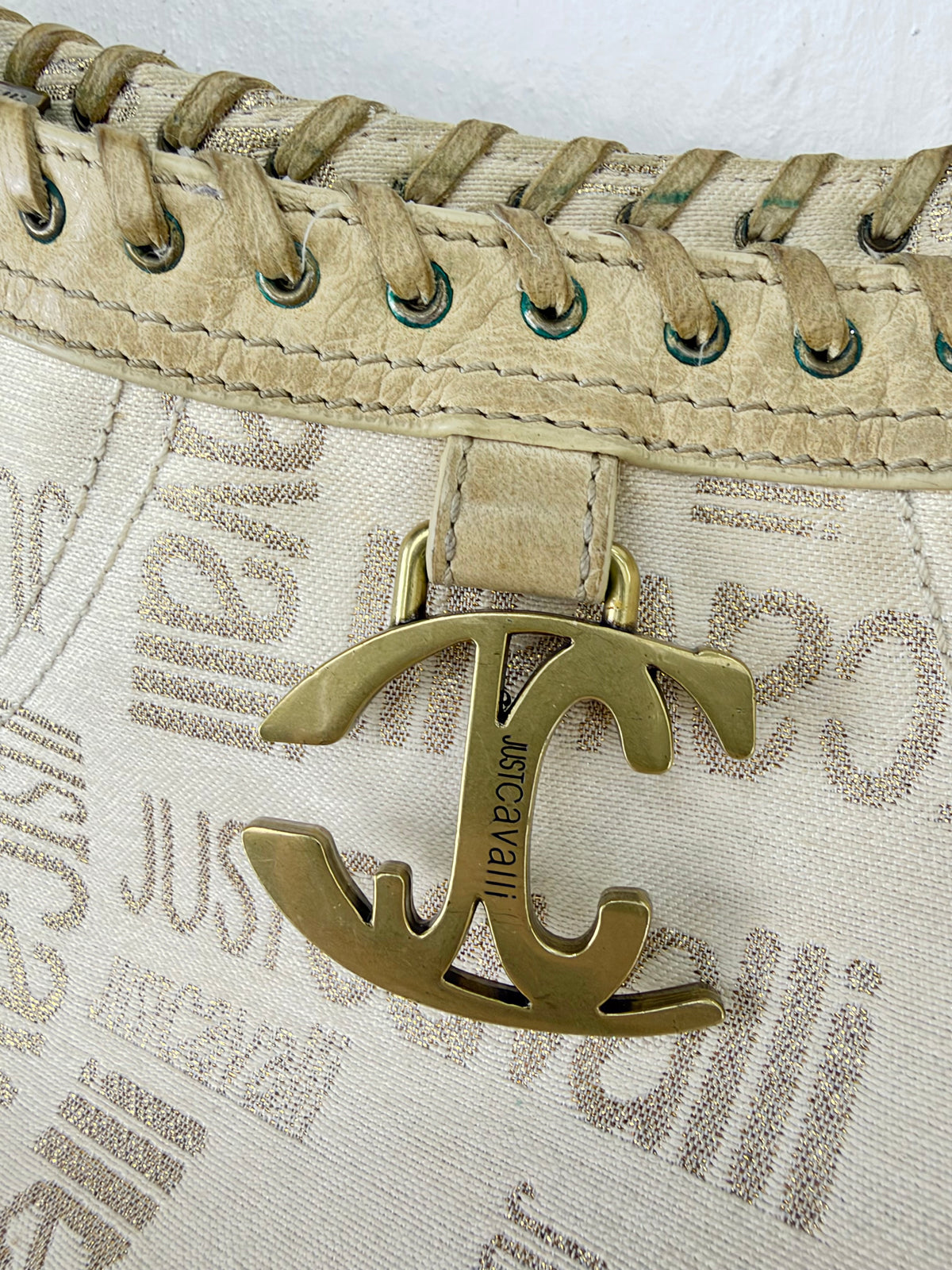 Y2K Just Cavalli Whipstitch Baguette