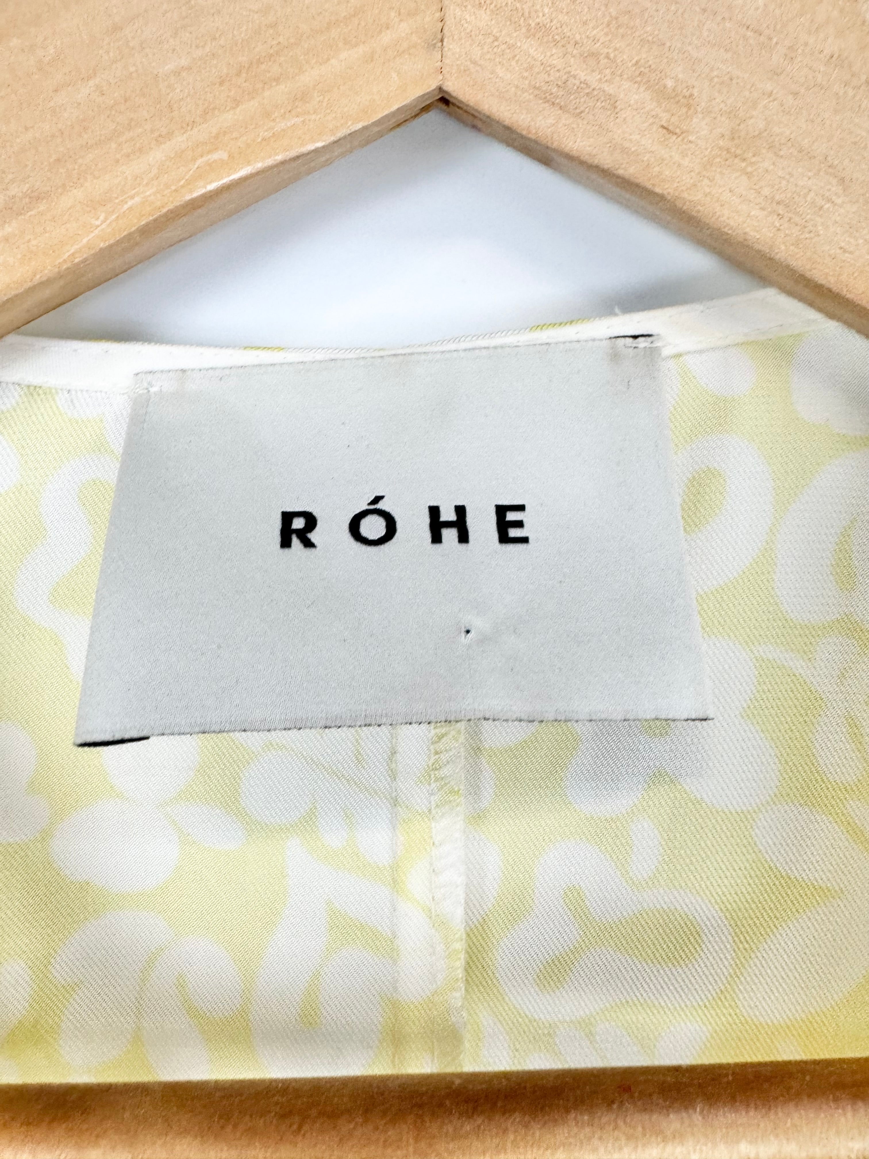 Rohe Yellow Floral Printed Puff Sleeve V-Neck Midi Dress - AU10