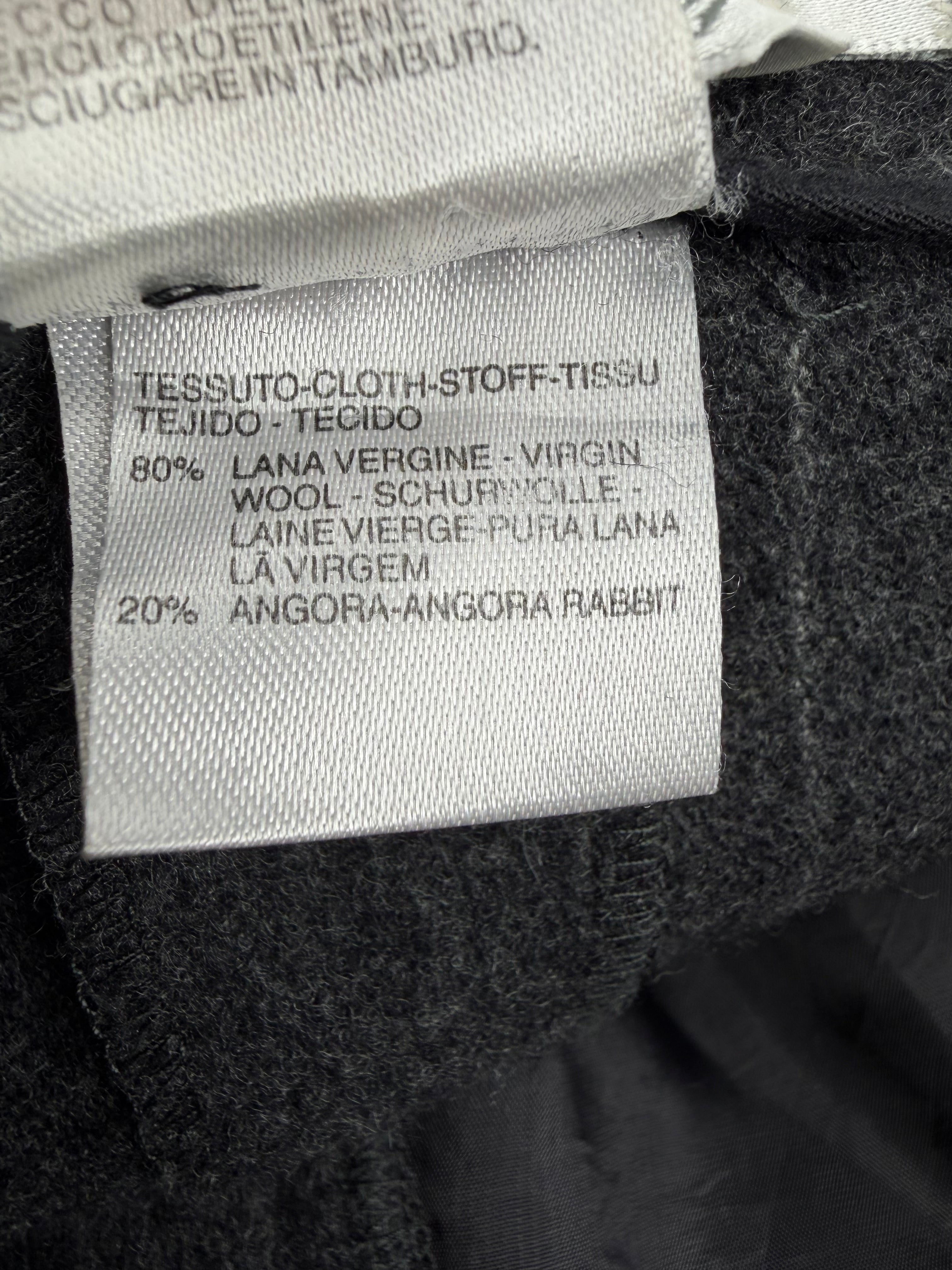 Max Mara Charcoal Grey White Pinstripe Wool & Angora Blend Slacks - AU10