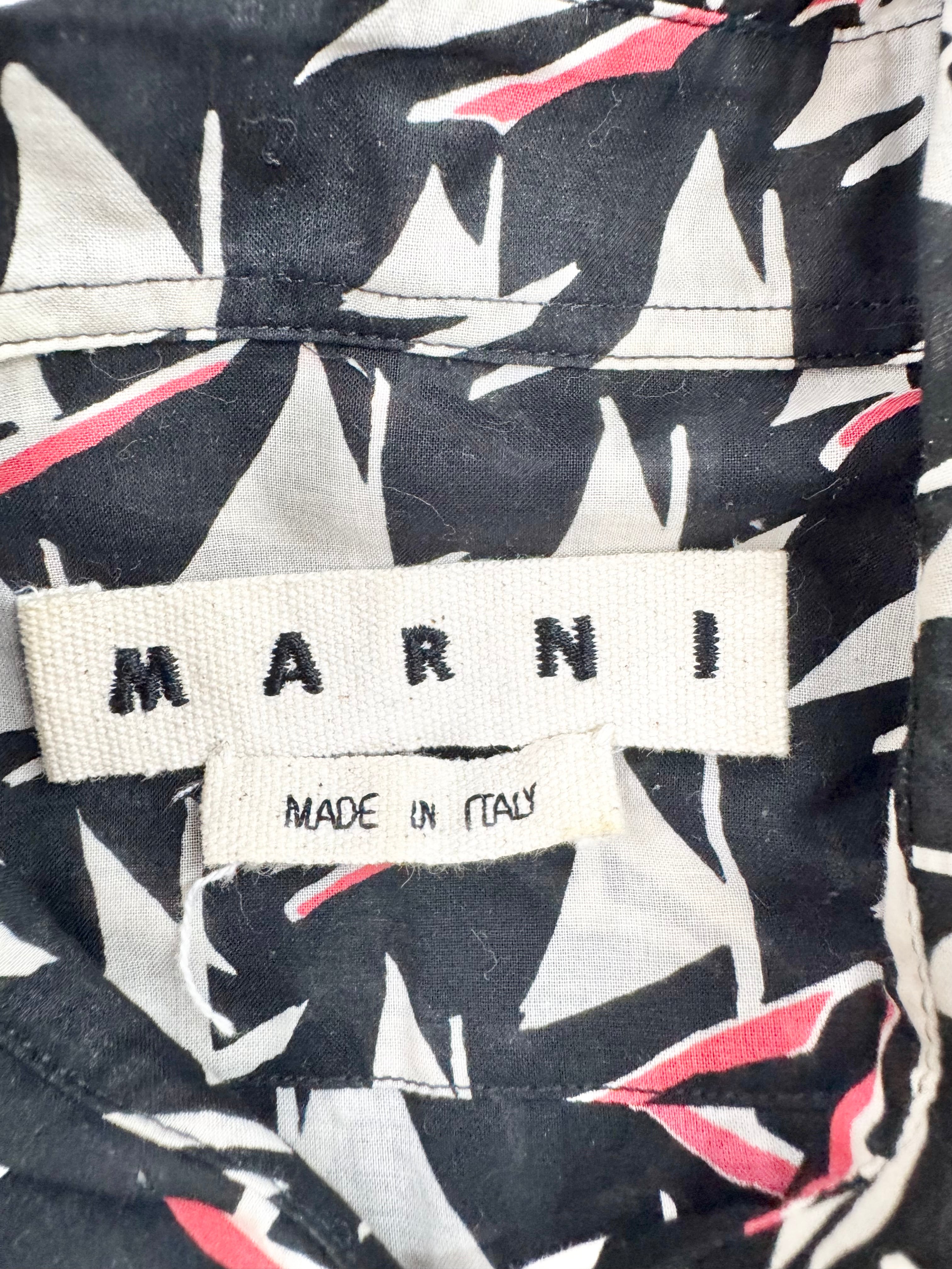Marni Black Sailboat Pattern Shirt - AU10/12