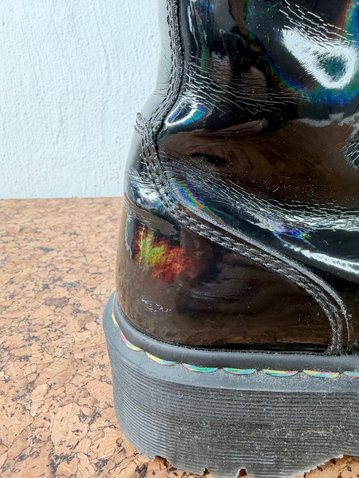 Dr. Martens Jadon Hi Rainbow Black Patent Boots - EU39