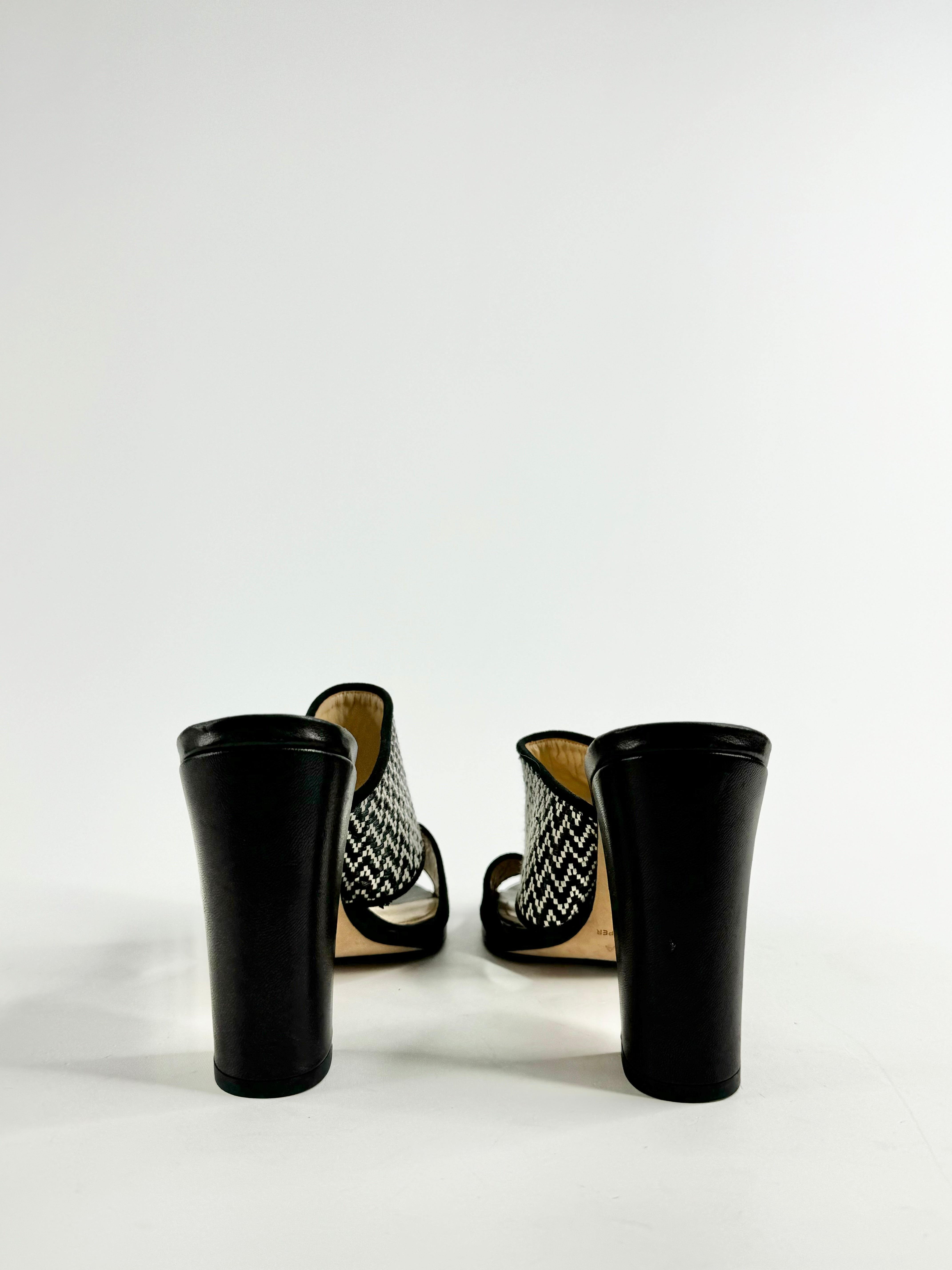Milana Black & White Peep Toe Heels - EU41